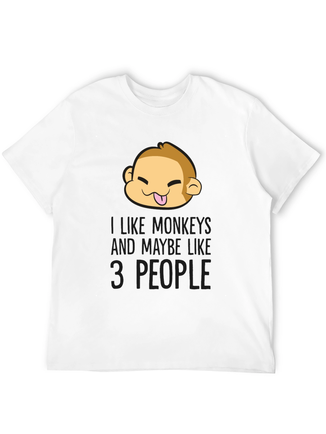 Black Funny Monkey Lover Graphic T-Shirt - Black view 12