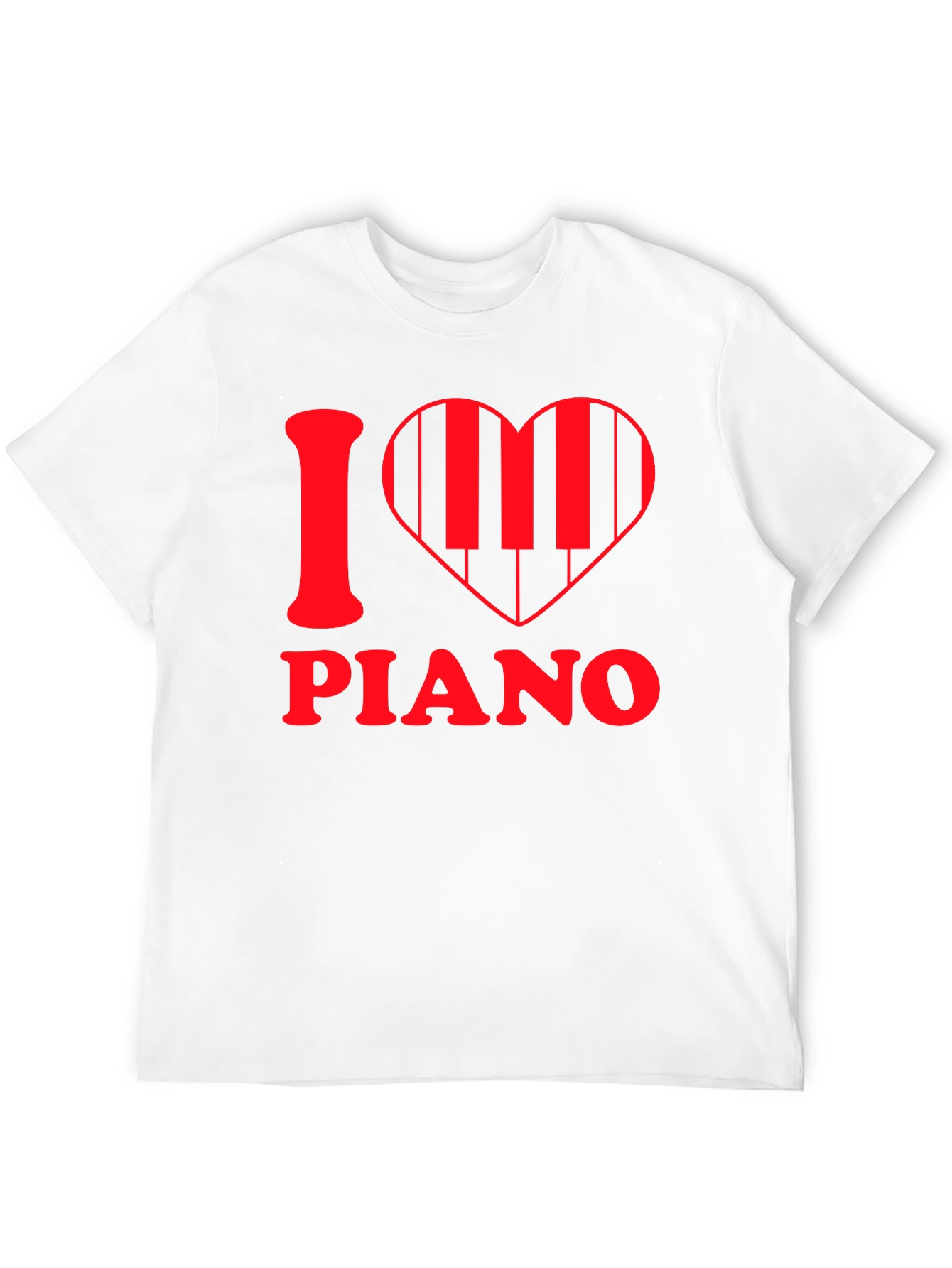 Black I Heart Piano Graphic Tee - Music Lover's T-Shirt view 12
