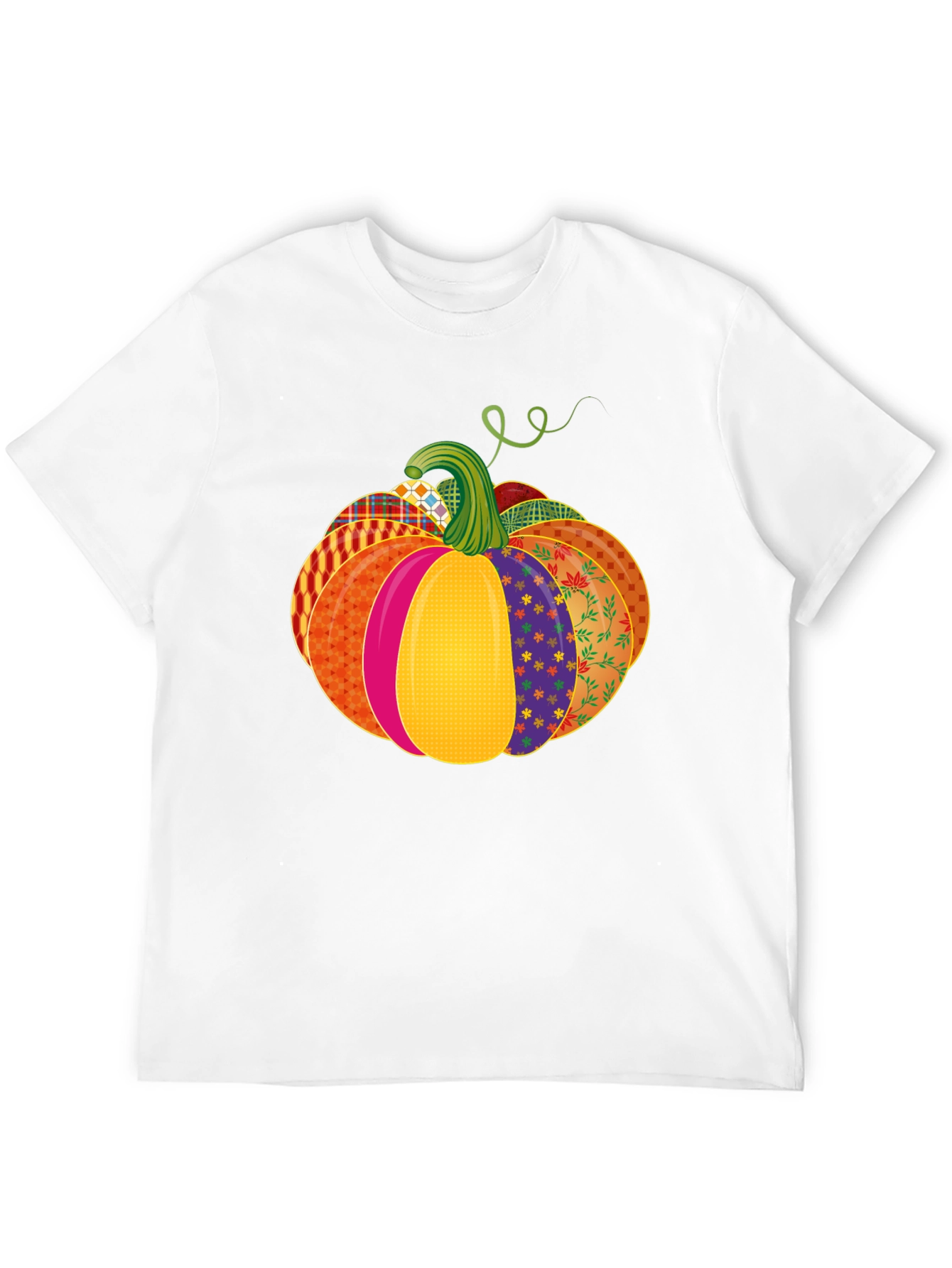 Black Festive Patchwork Pumpkin T-Shirt - Autumn Style view 12