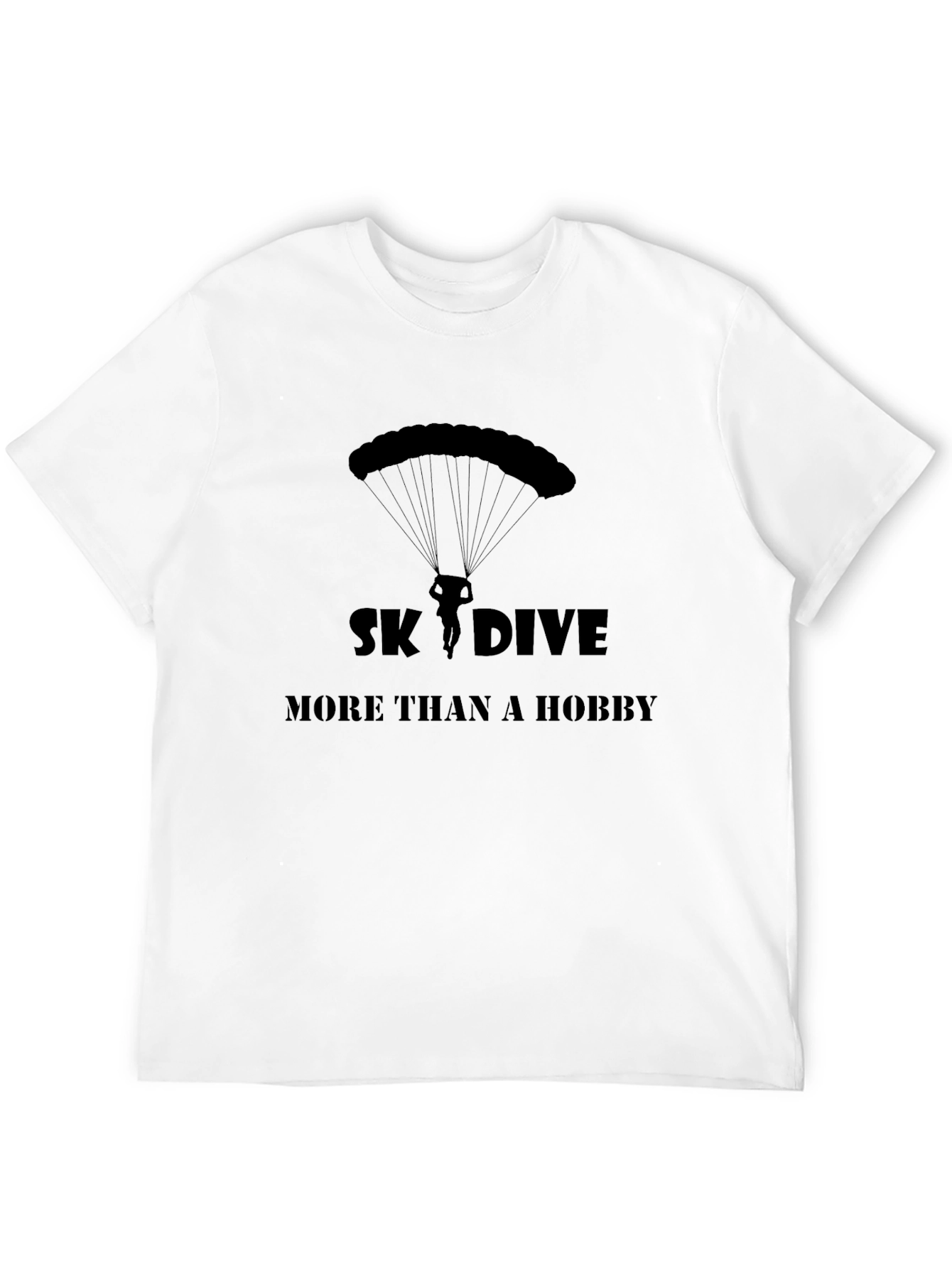 Black Sky Dive Hobby Tee - Black Graphic Print T-Shirt view 12