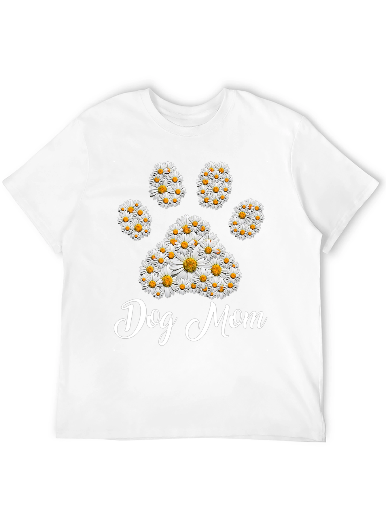 Black Dog Mom Daisy Paw Print T-Shirt view 12