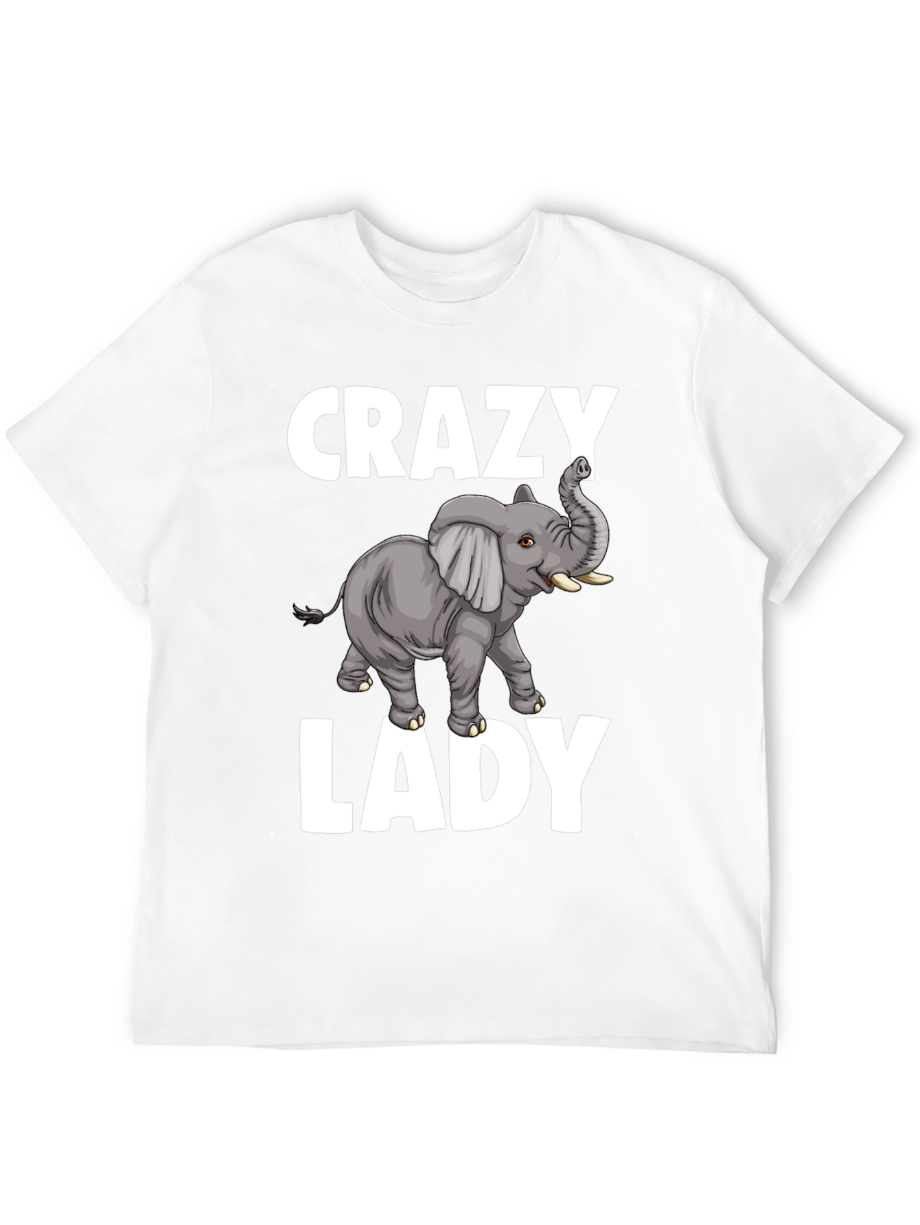 Black Crazy Elephant Lady Graphic T-Shirt - Unique Animal Lover Tee view 12