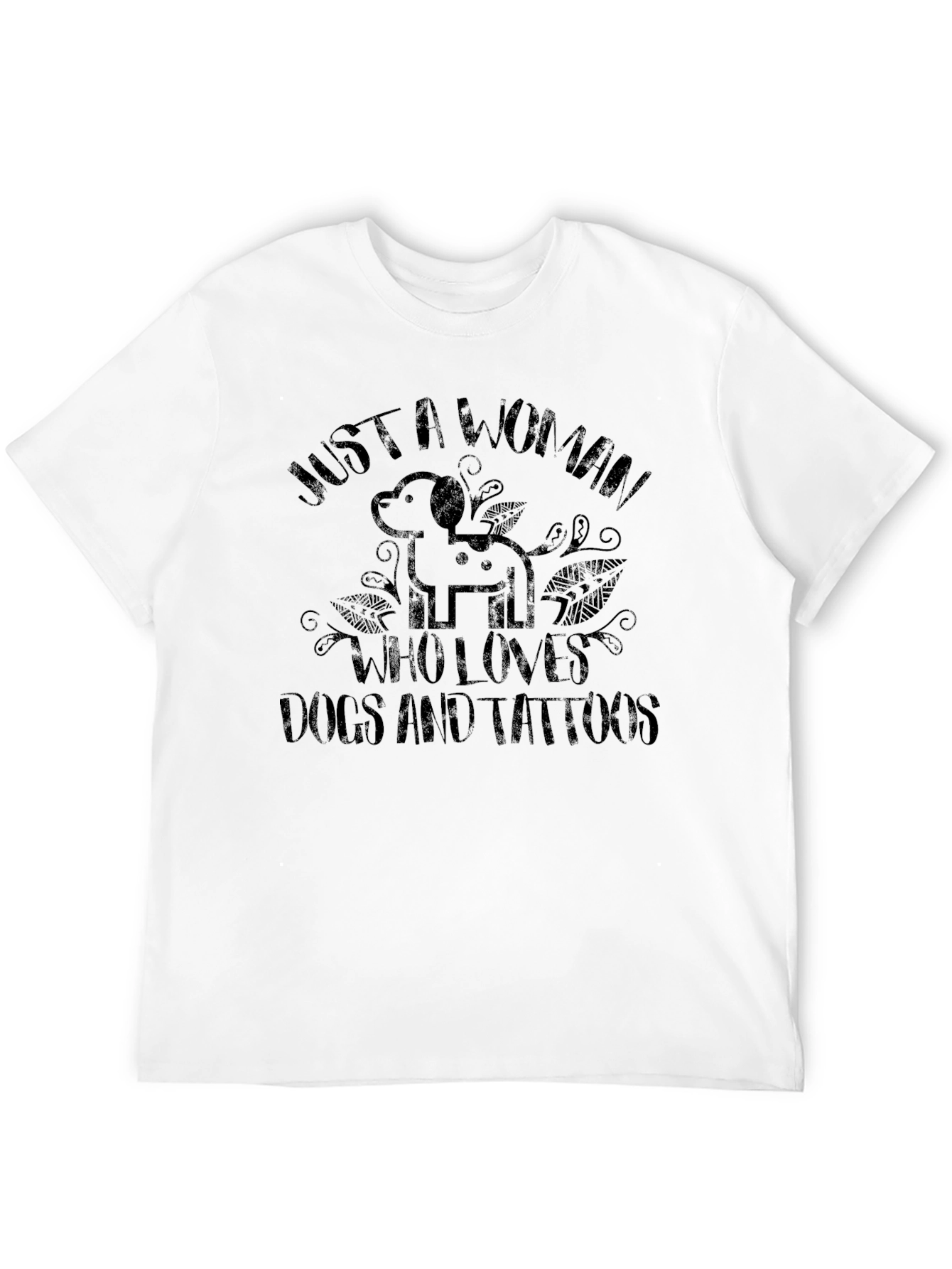 Black Woman's Dog and Tattoo Lover T-Shirt view 12