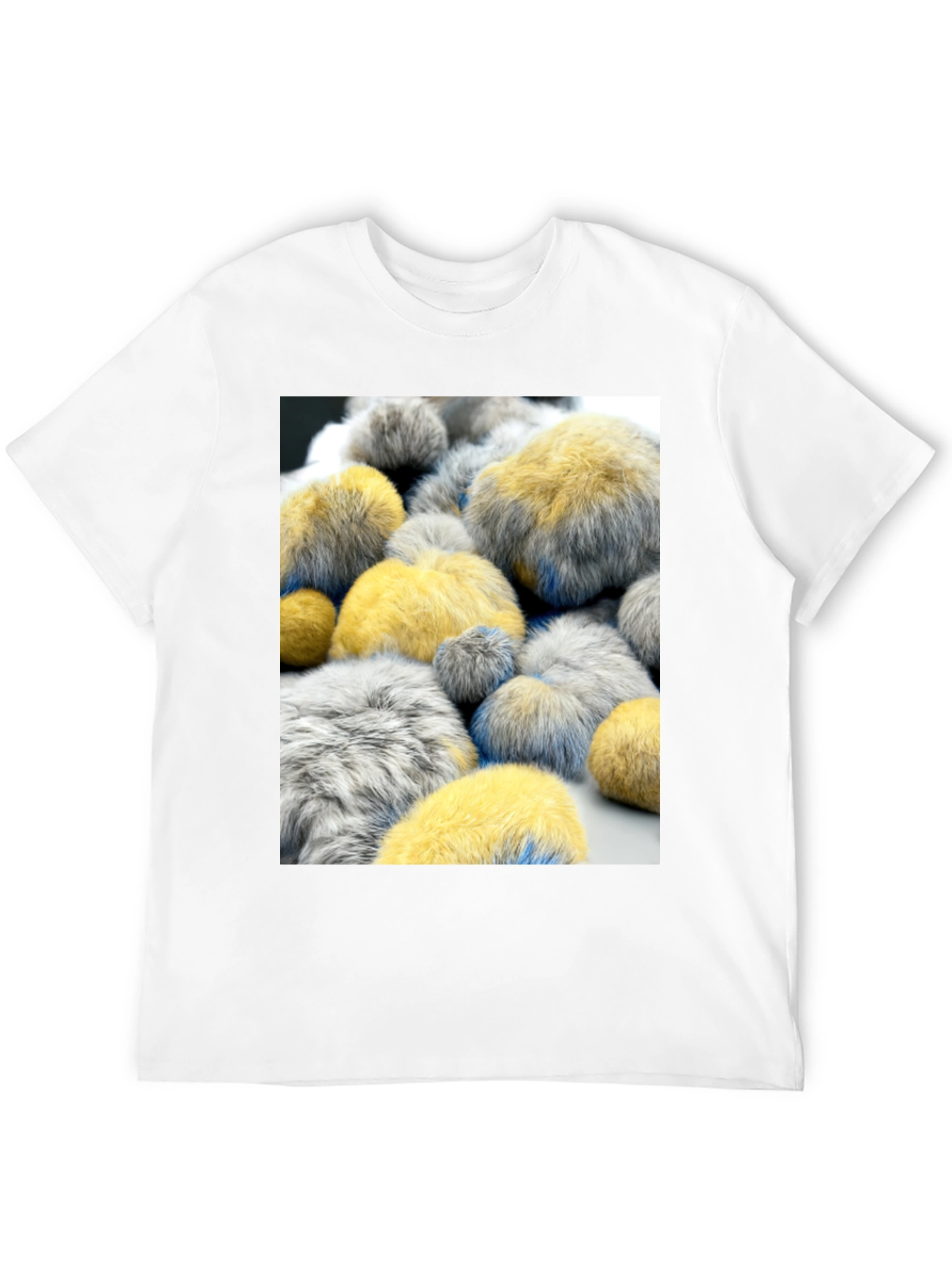 Black Abstract Fluffy Ball Pattern Tee view 12