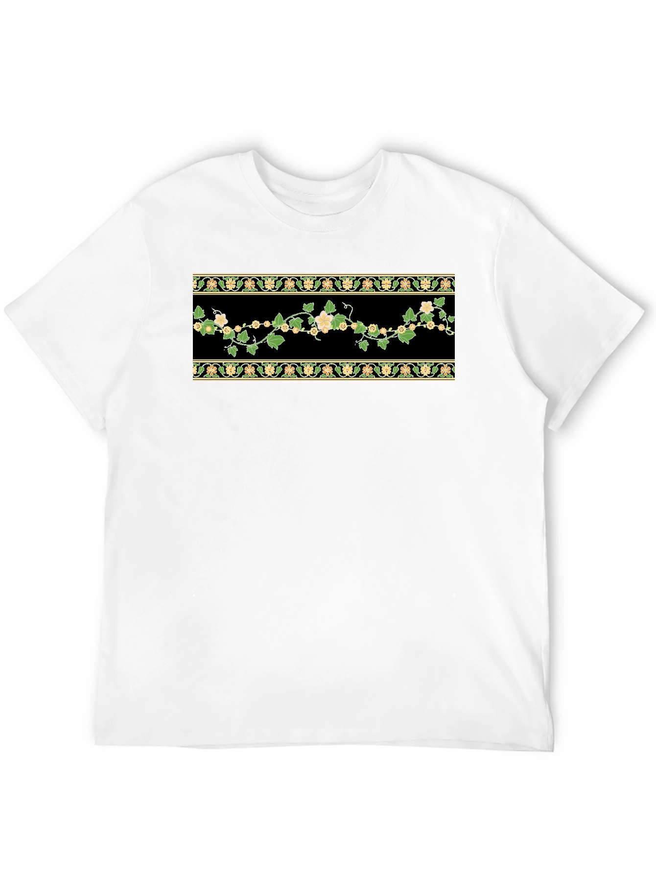 Black Floral Vine Graphic T-Shirt - Black view 12