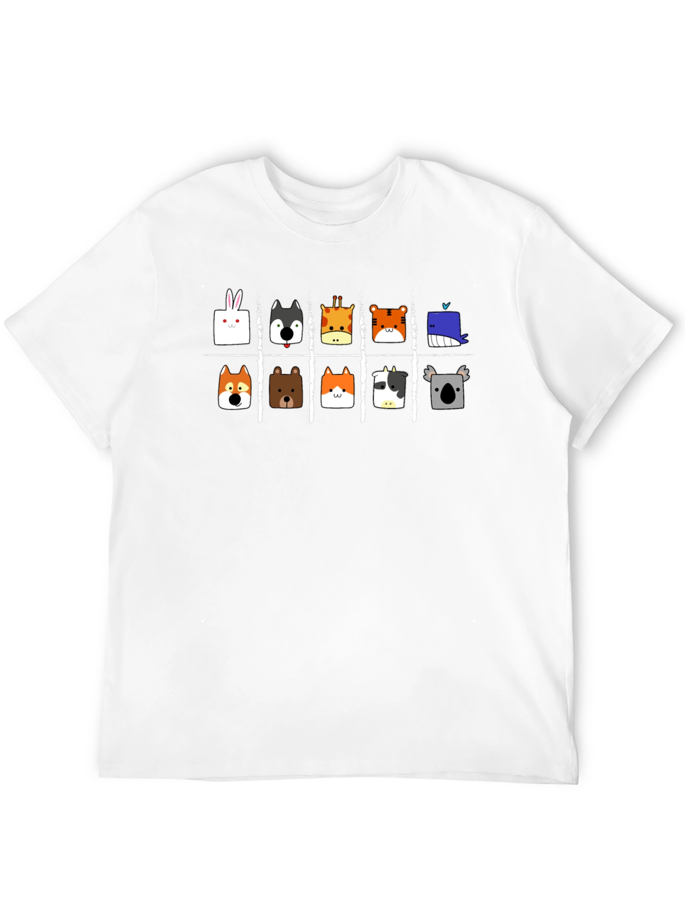 Black Animal Faces Tic-Tac-Toe Black T-Shirt view 12