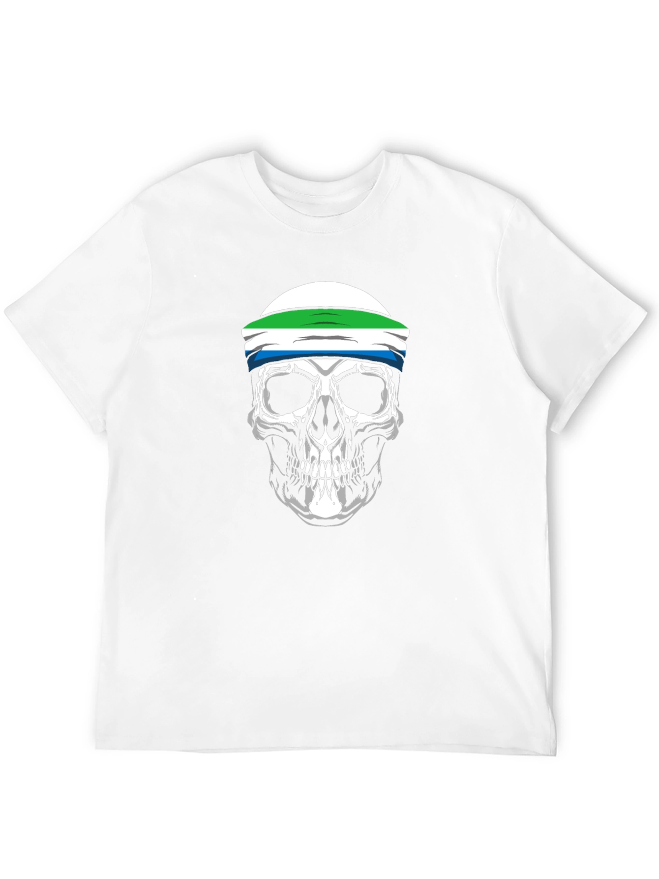 Black Sierra Leone Flag Skull T-Shirt view 12
