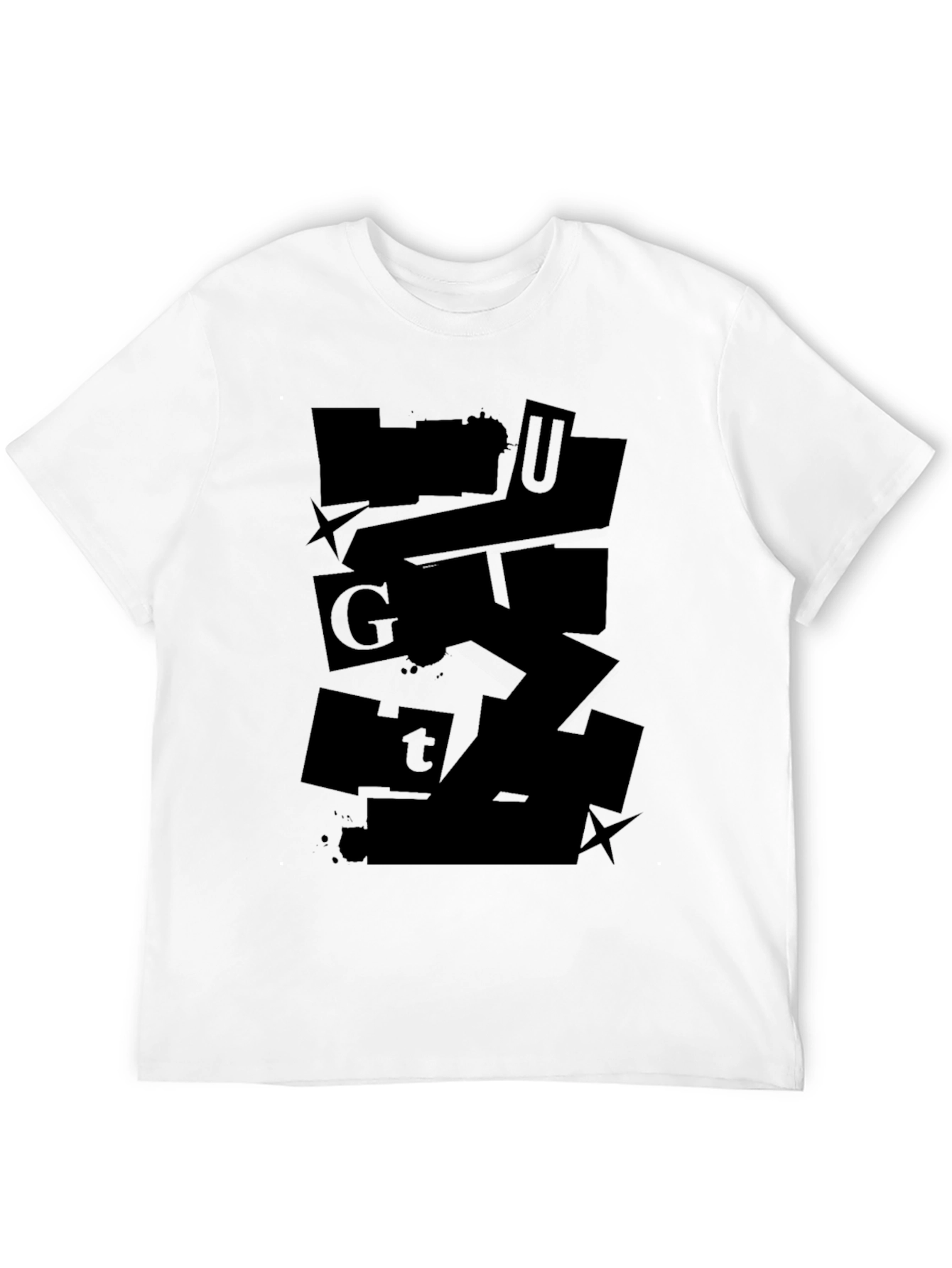 Black Abstract Graphic Black T-Shirt view 12