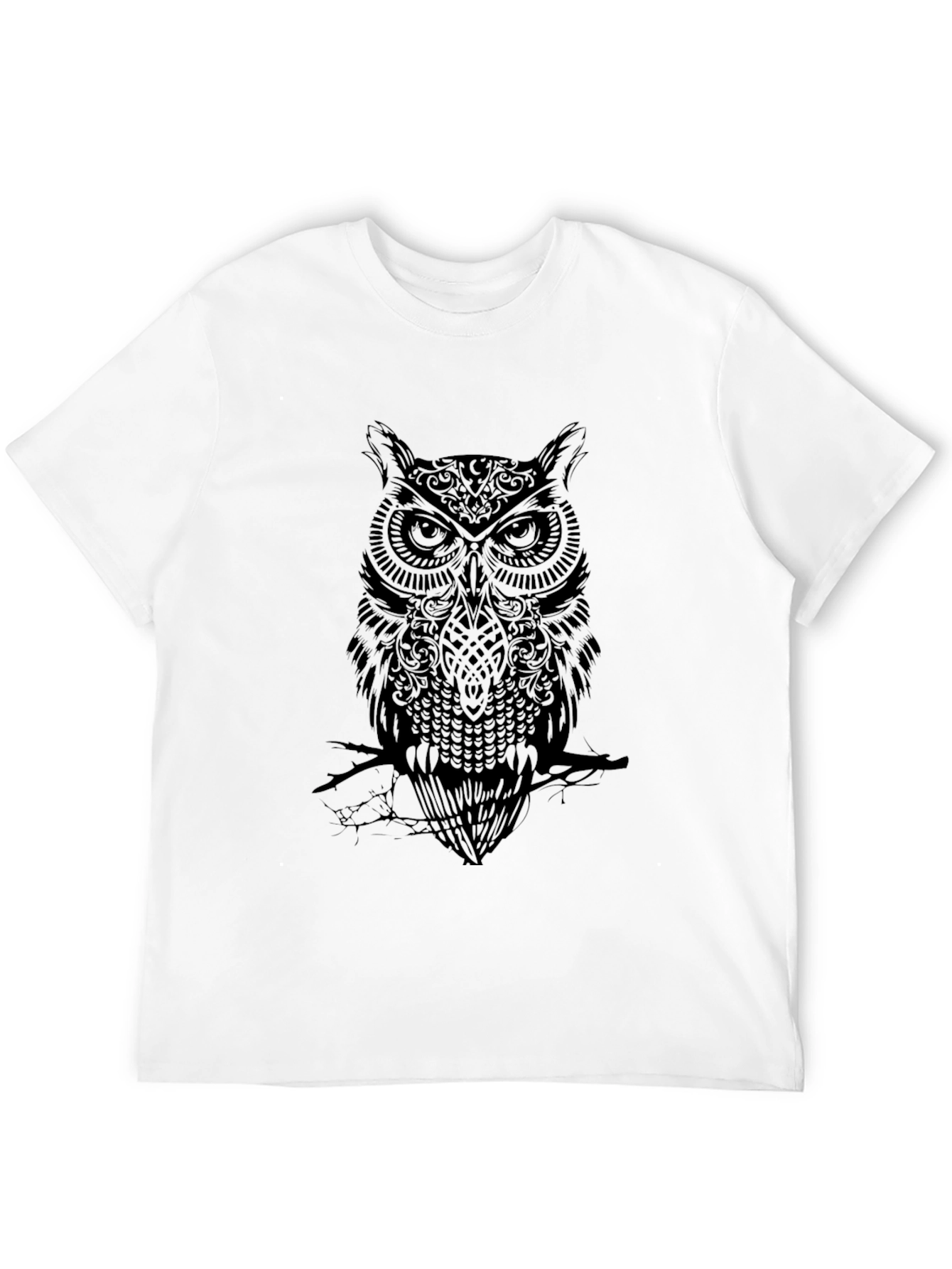 Black Black Owl Graphic Tee - Men's Crew Neck Shirt view 12