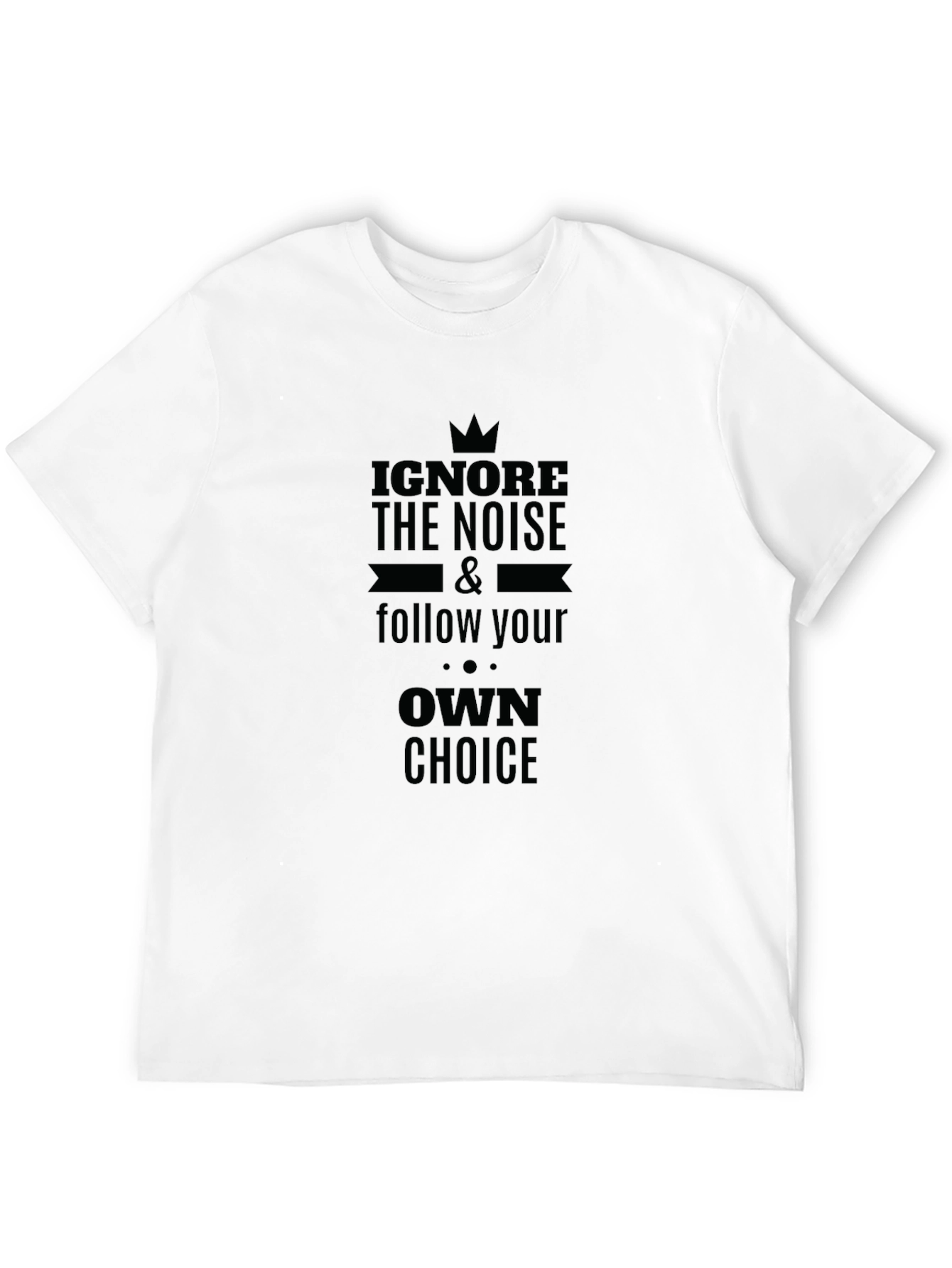 Black Motivational Black T-Shirt - Follow Your Own Choice view 12