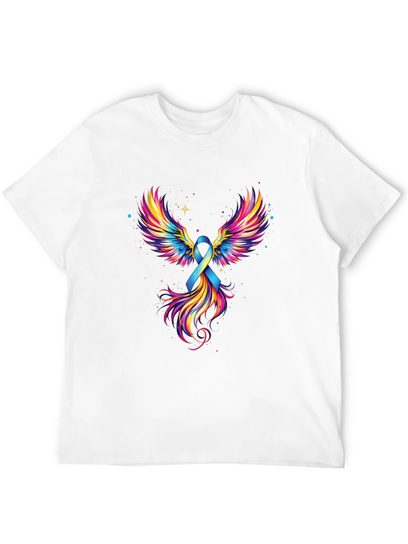 Black Ribbon Wings Graphic Tee - Awareness Shirt view 12