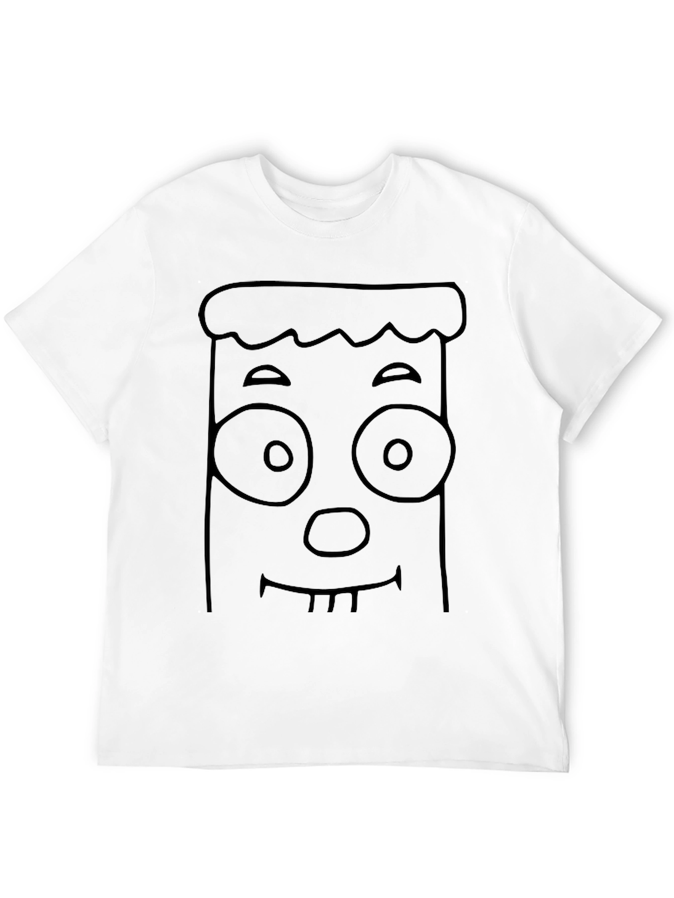 Black Funny Cartoon Face Graphic Black T-Shirt view 12