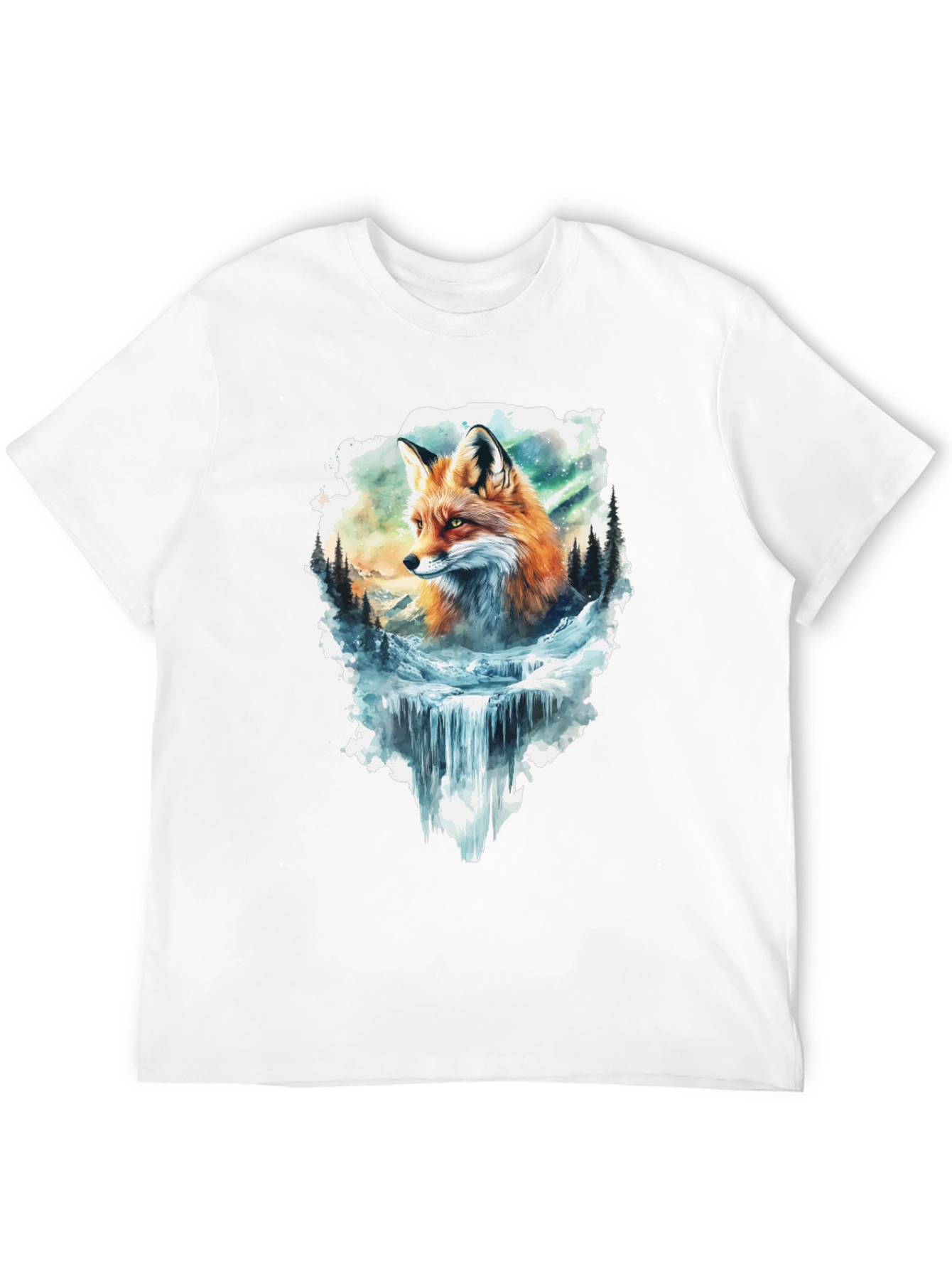 Black Fox & Waterfall Graphic Tee view 12