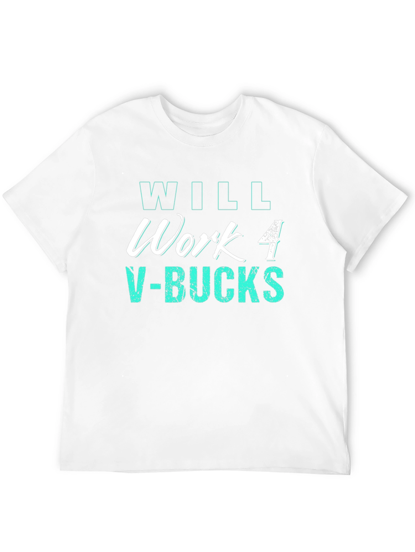 Black Will Work 4 V-Bucks Black Tee - Gamer Gift view 12