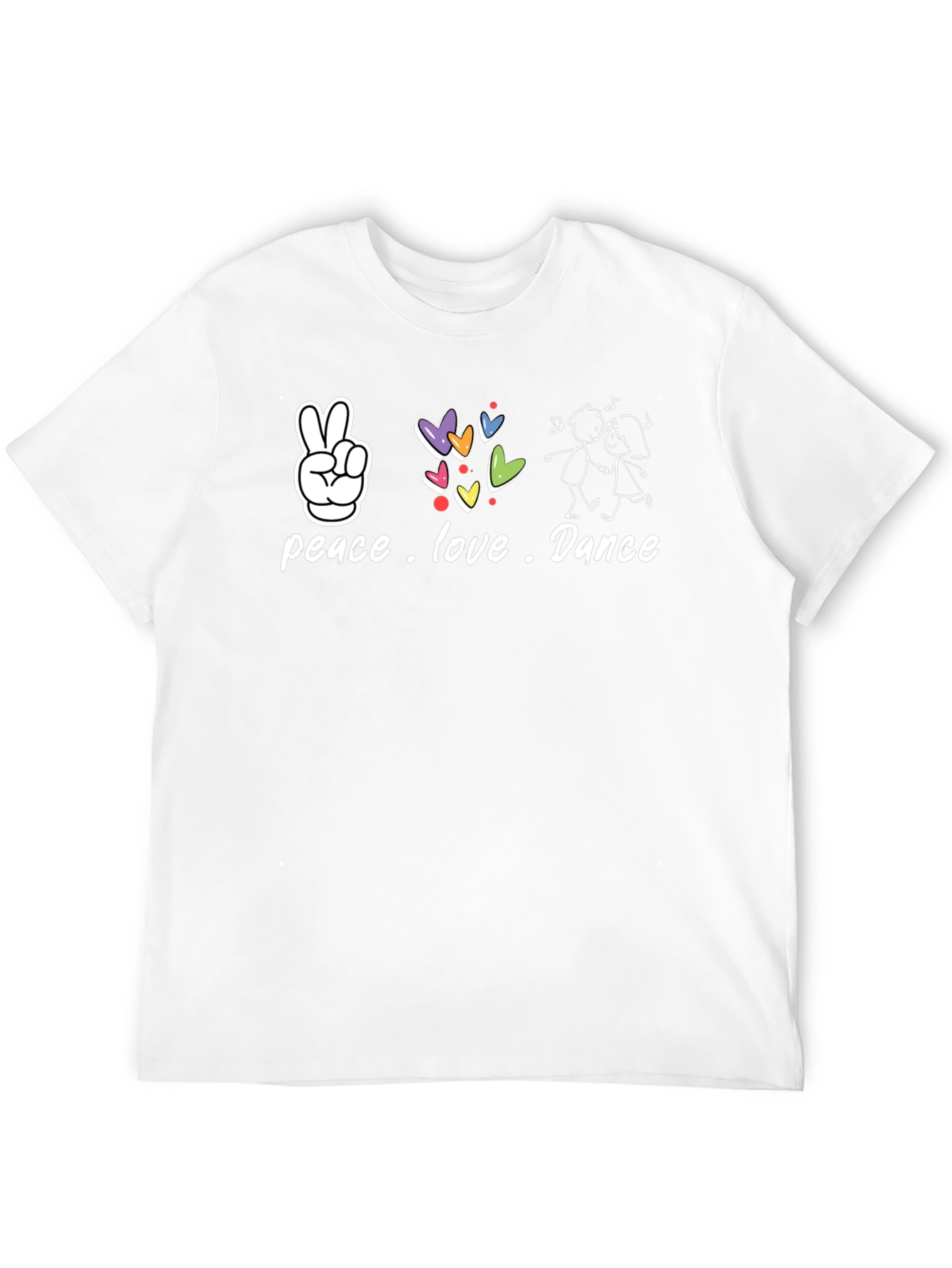 Black Peace Love Dance Graphic T-Shirt view 12