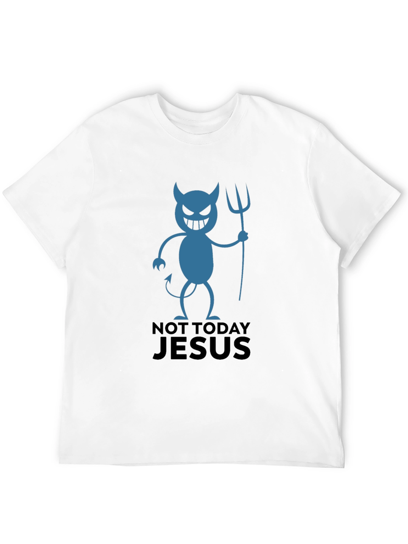 Black Not Today Jesus Devil Graphic T-Shirt view 12