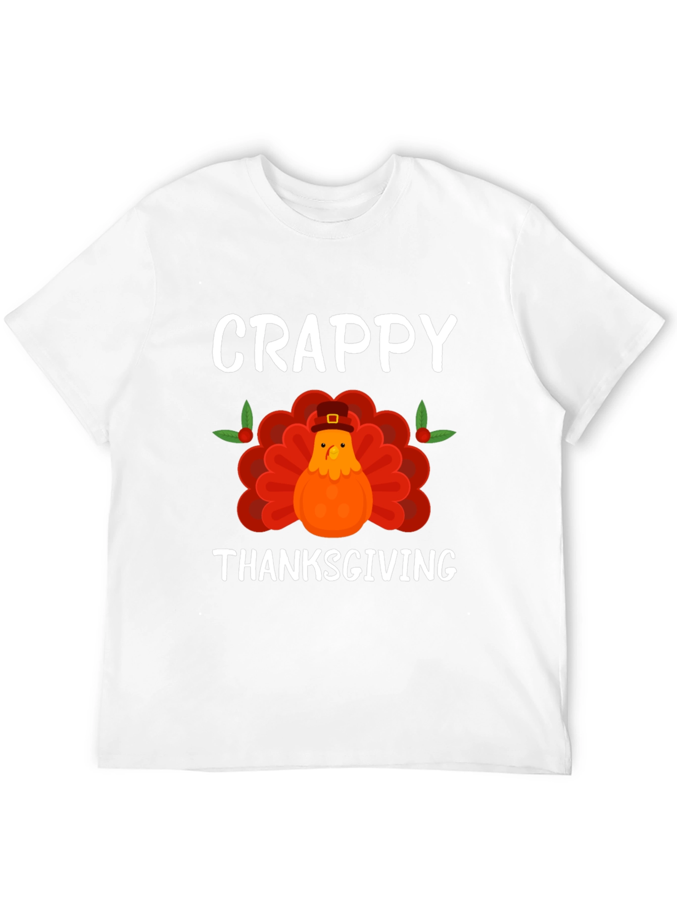 Black Crappy Thanksgiving Turkey Graphic T-Shirt view 12