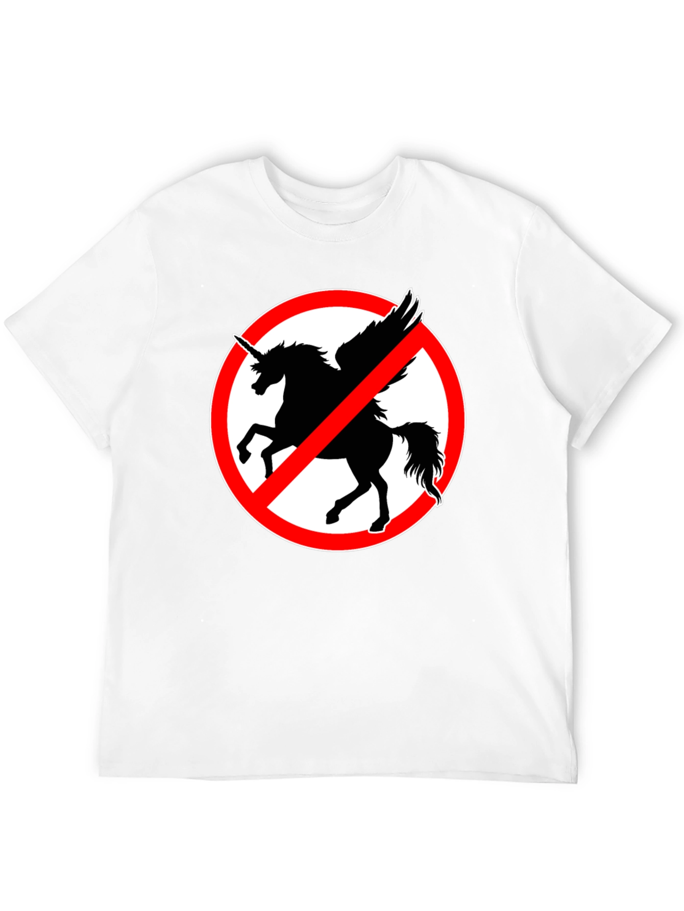 Black No Unicorns T-Shirt - Men's Black Crew Neck Tee view 12