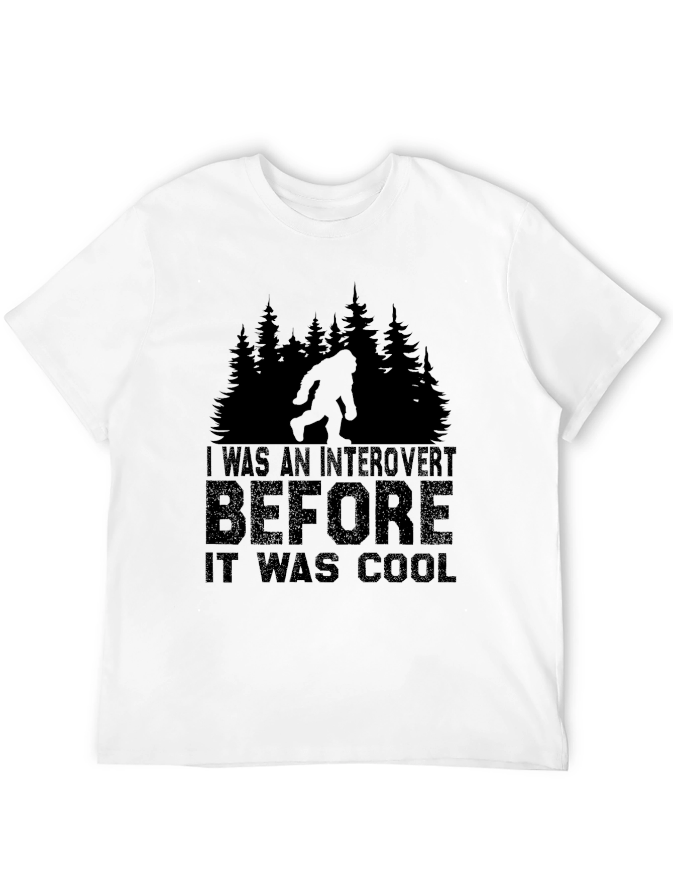 Black Introvert Before Cool Bigfoot Black T-Shirt view 12