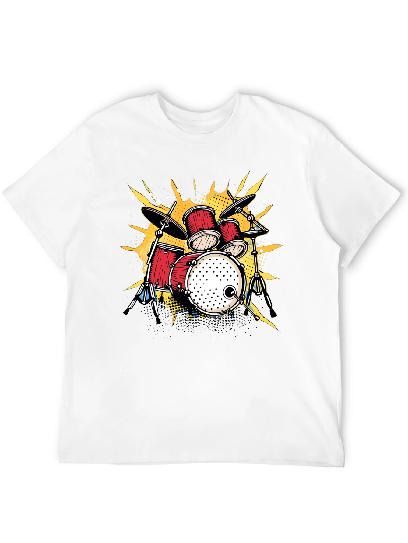 Black Drum Set Graphic T-Shirt - Music Lover Tee view 12
