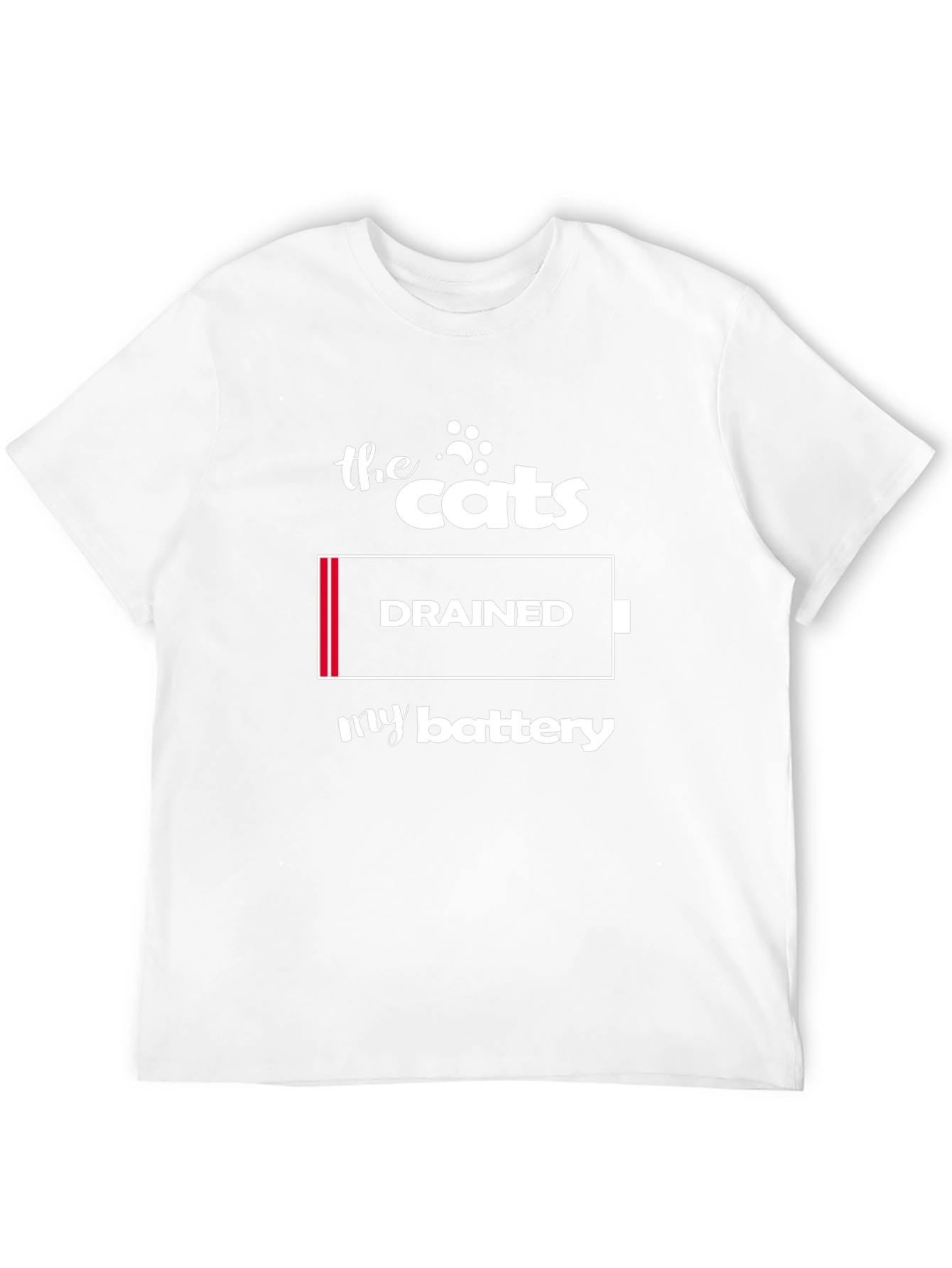Black The Cats Drained My Battery Graphic T-Shirt view 12