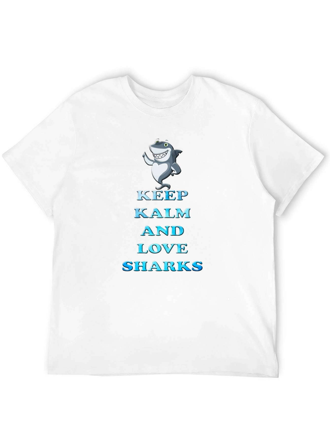 Black Keep Kalm and Love Sharks T-Shirt view 12