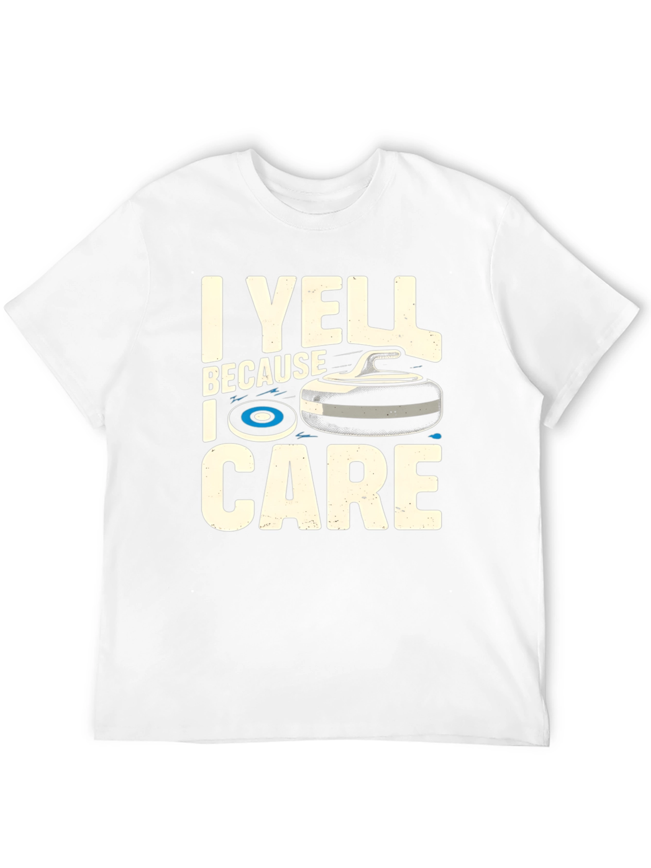 Black I Yell Because I Care Curling T-Shirt view 12