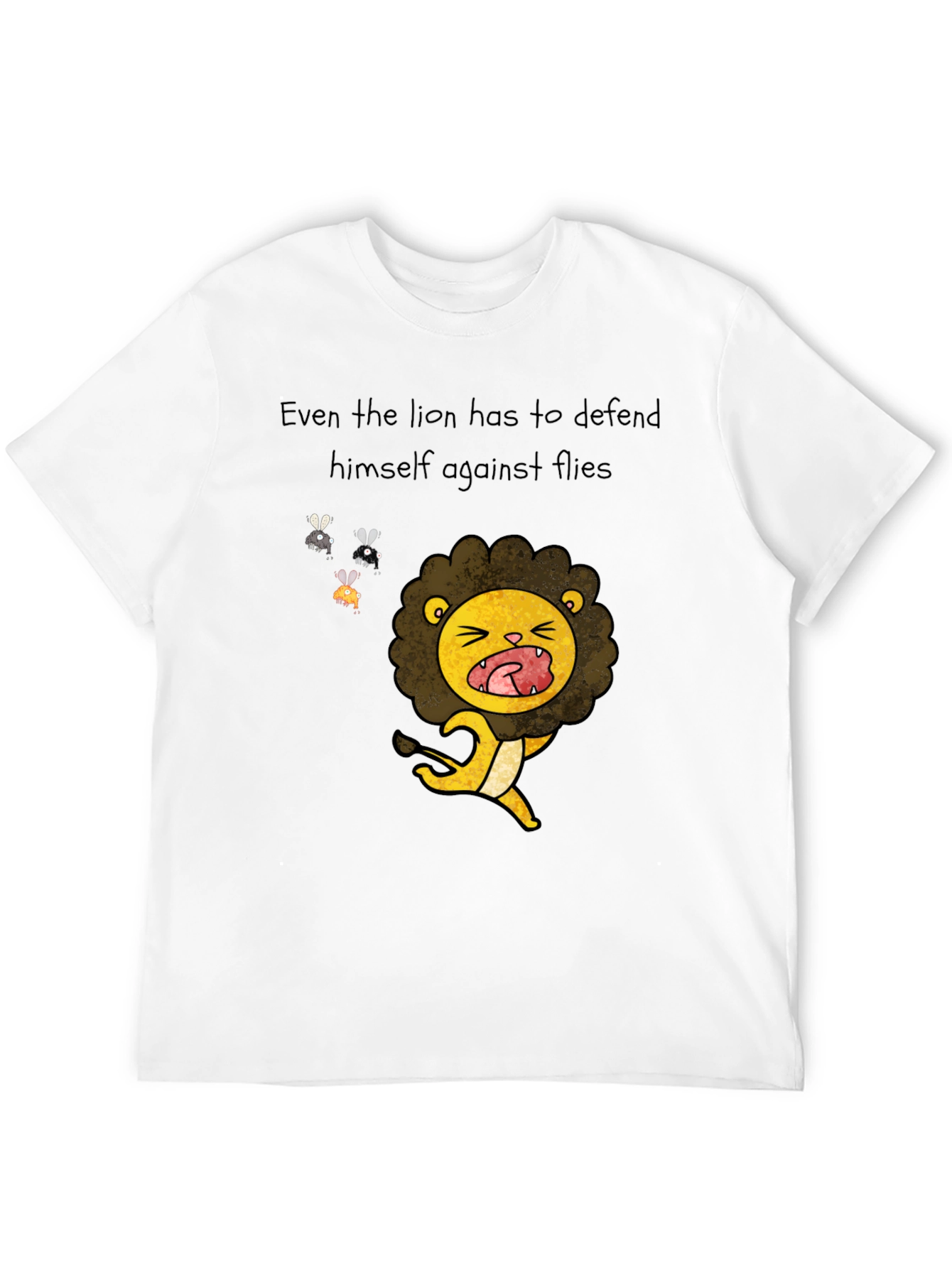 Black Funny Lion Cartoon T-Shirt - Even Lions Have Bad Days! view 12