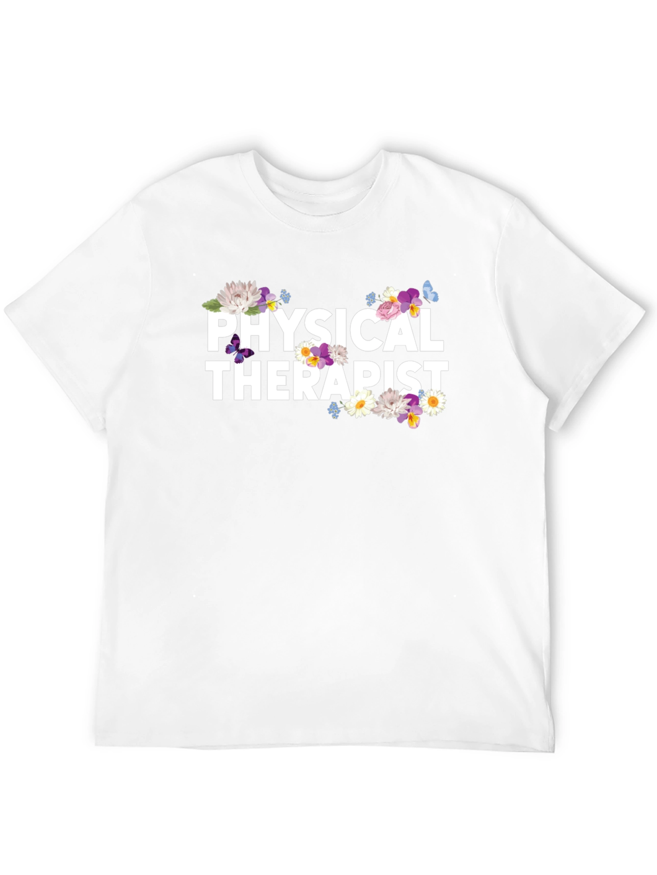 Black Floral Physical Therapist T-Shirt view 12