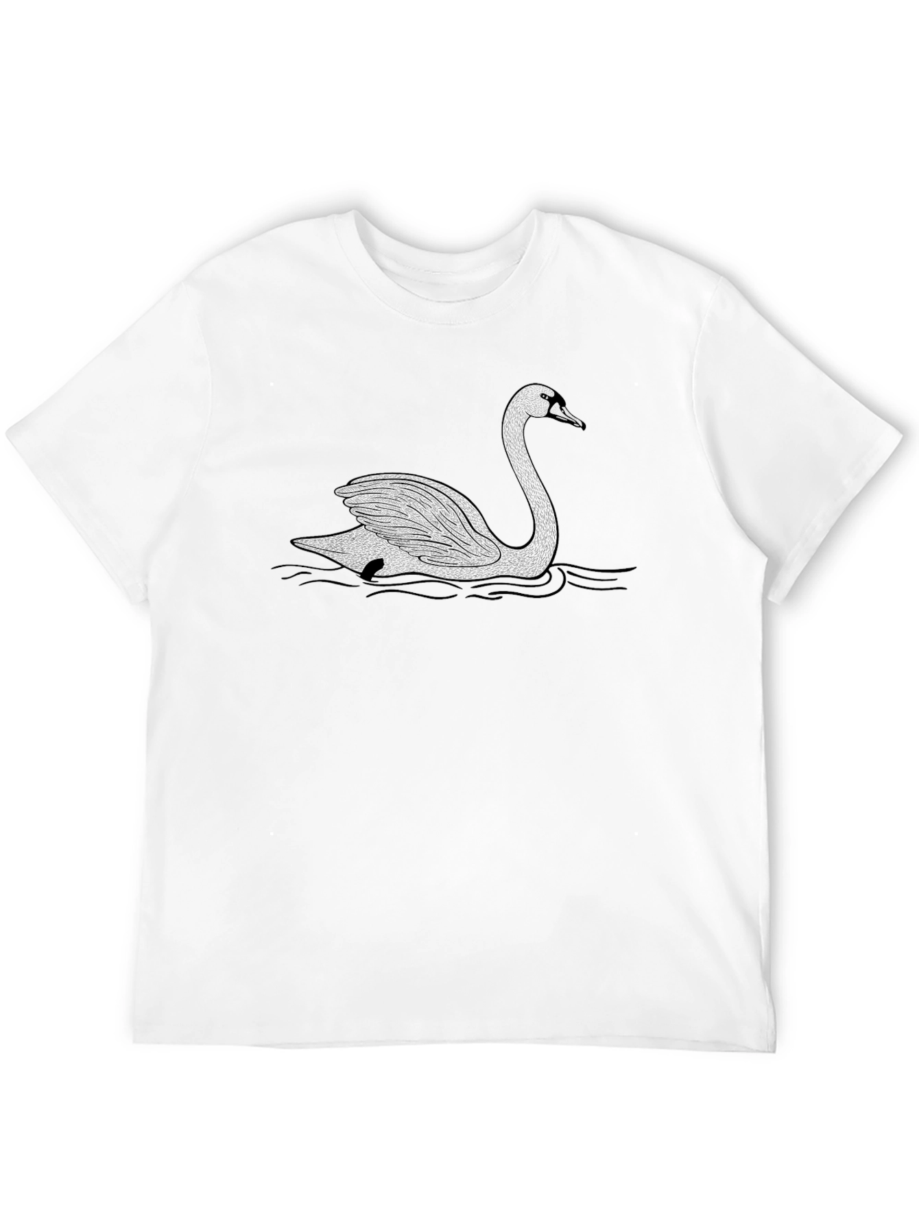 Black Elegant Swan Graphic Black T-Shirt view 12