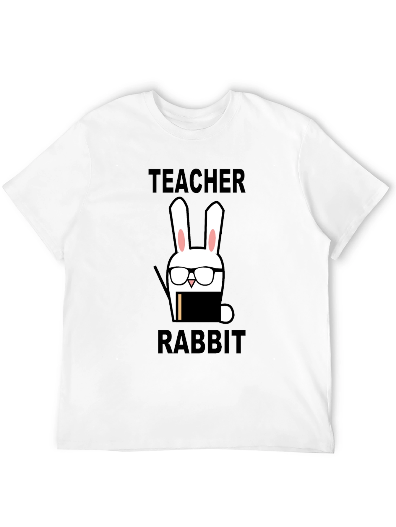 Black Teacher Rabbit Graphic Tee - Back to School Style view 12