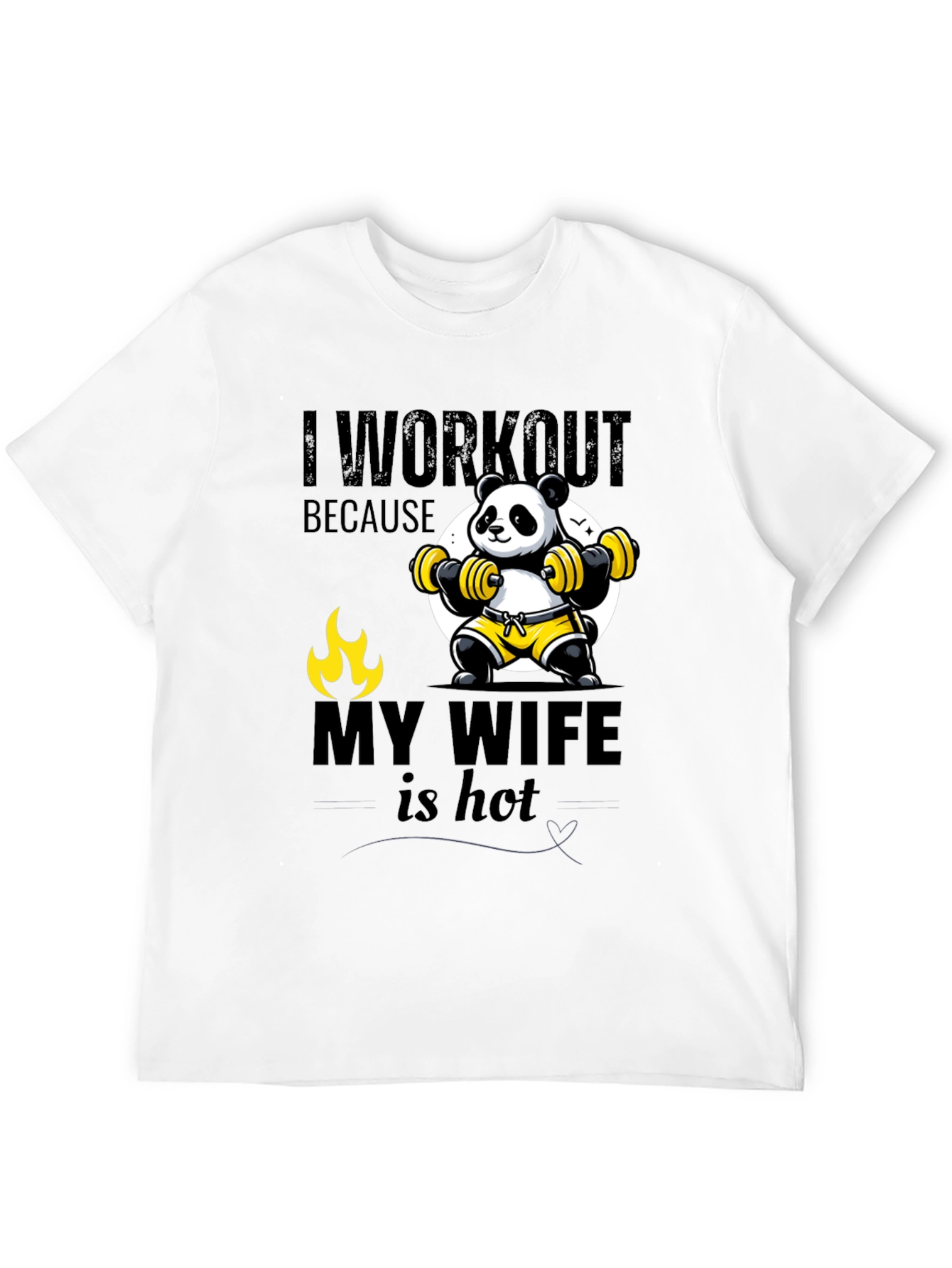 Funny Panda Workout T-Shirt - My Wife is Hot - 12