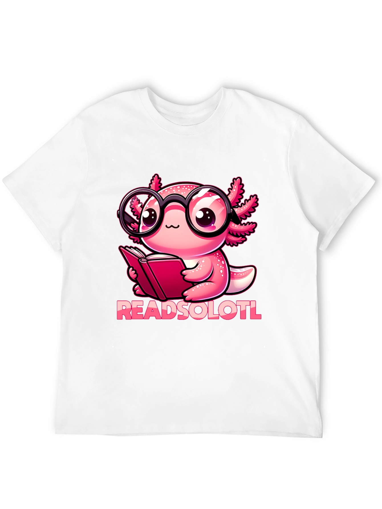 Black Readsolotl T-Shirt - Bookworm Axolotl view 12