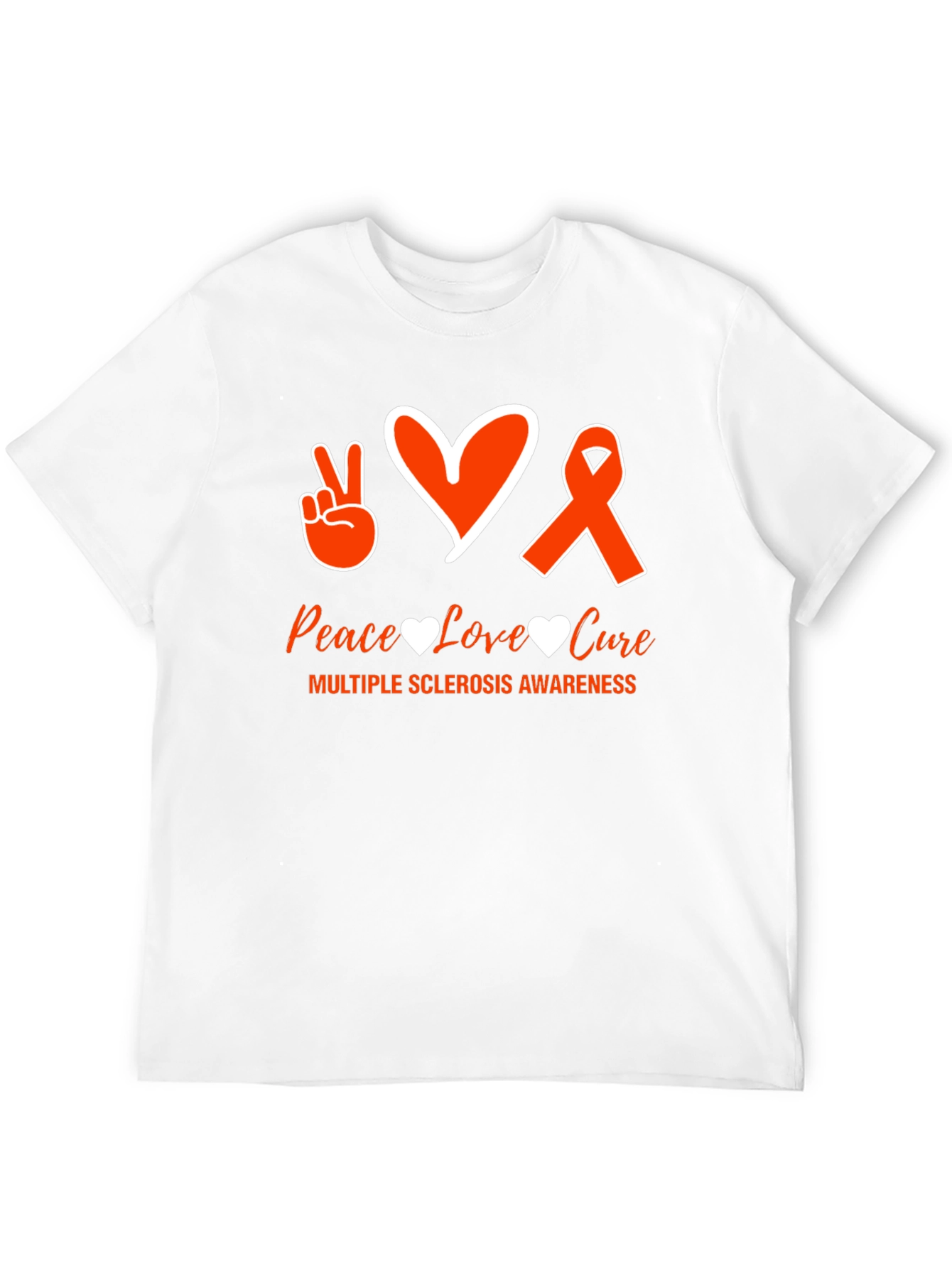 MS Awareness Graphic Tee - Peace Love Cure - 12