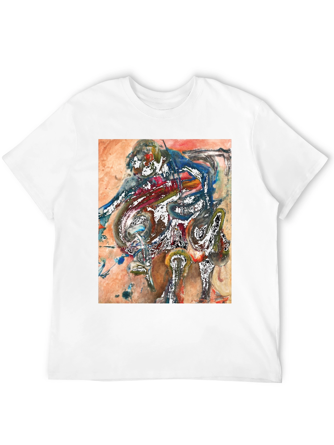 Black Abstract Art Graphic Tee - Unique Men's T-Shirt view 12