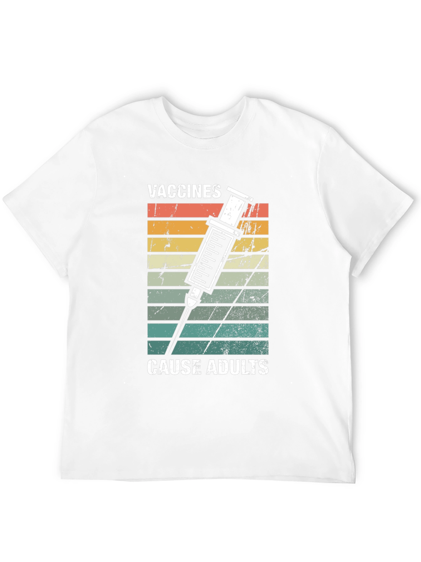 Black Vaccines Cause Adults Graphic T-Shirt view 12