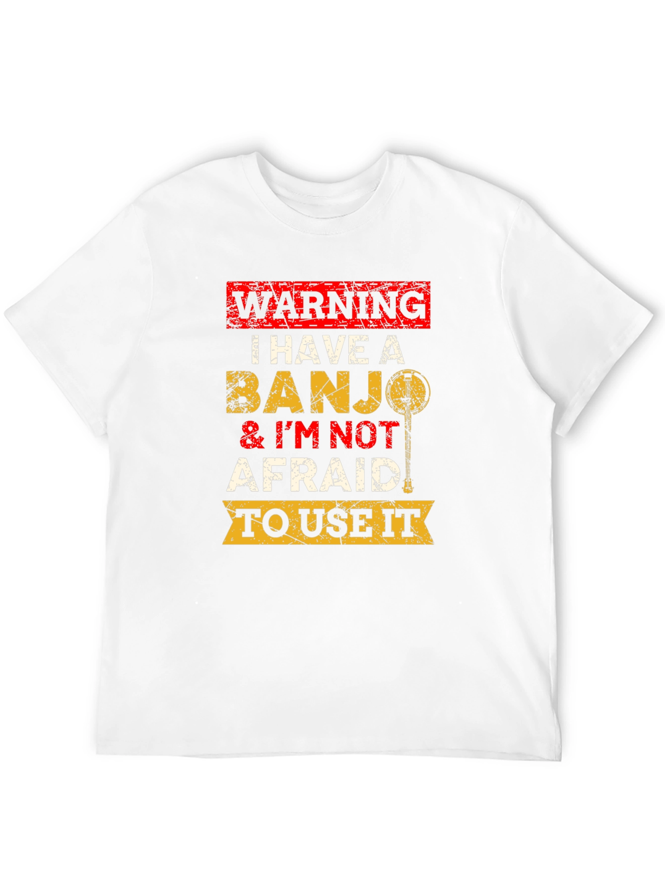 Black Warning Banjo T-Shirt Funny Musician Tee view 12