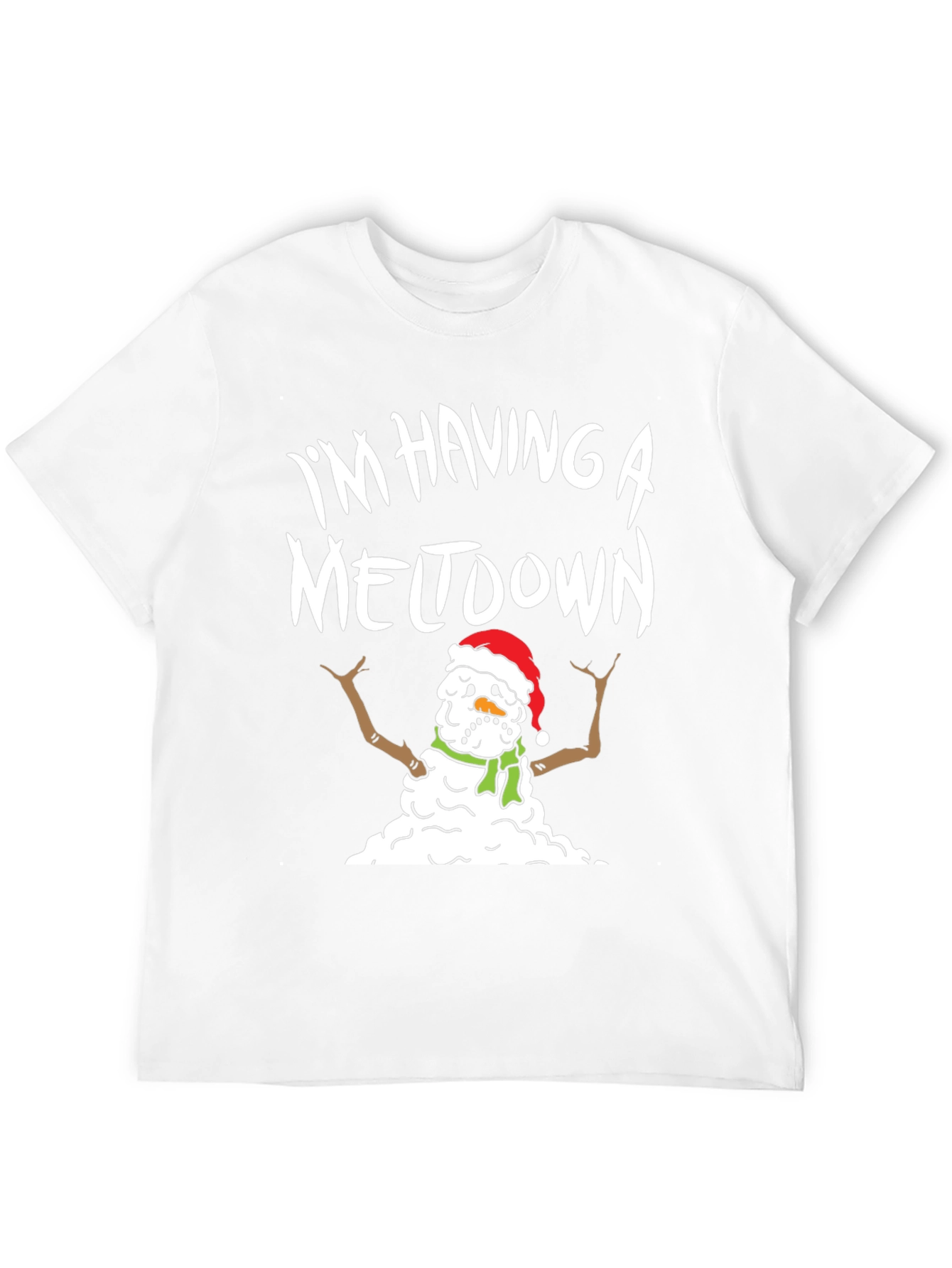 Black Funny "I'm Having a Meltdown" Snowman Graphic Tee view 12