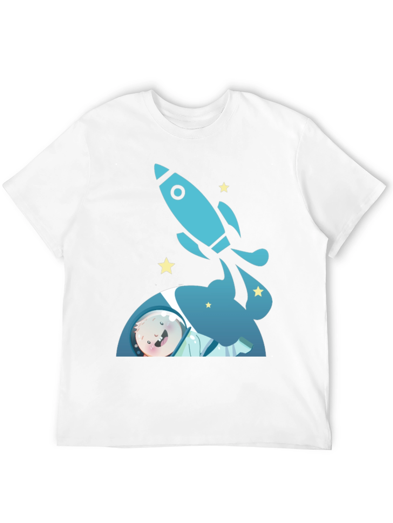 Black Astronaut & Rocket Black T-Shirt - Space Adventure! view 12