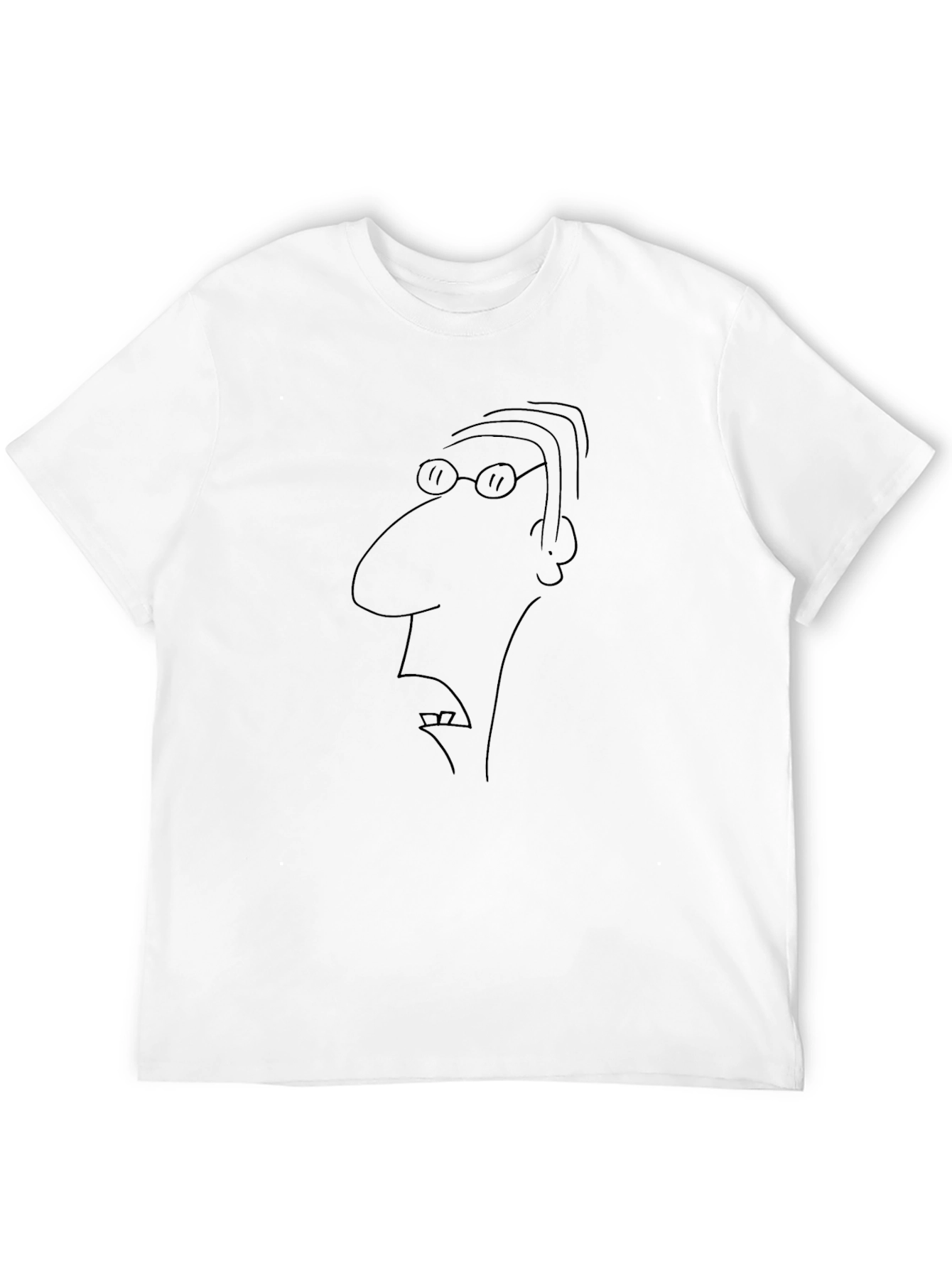 Black Minimalist Cartoon Face Black T-Shirt view 12