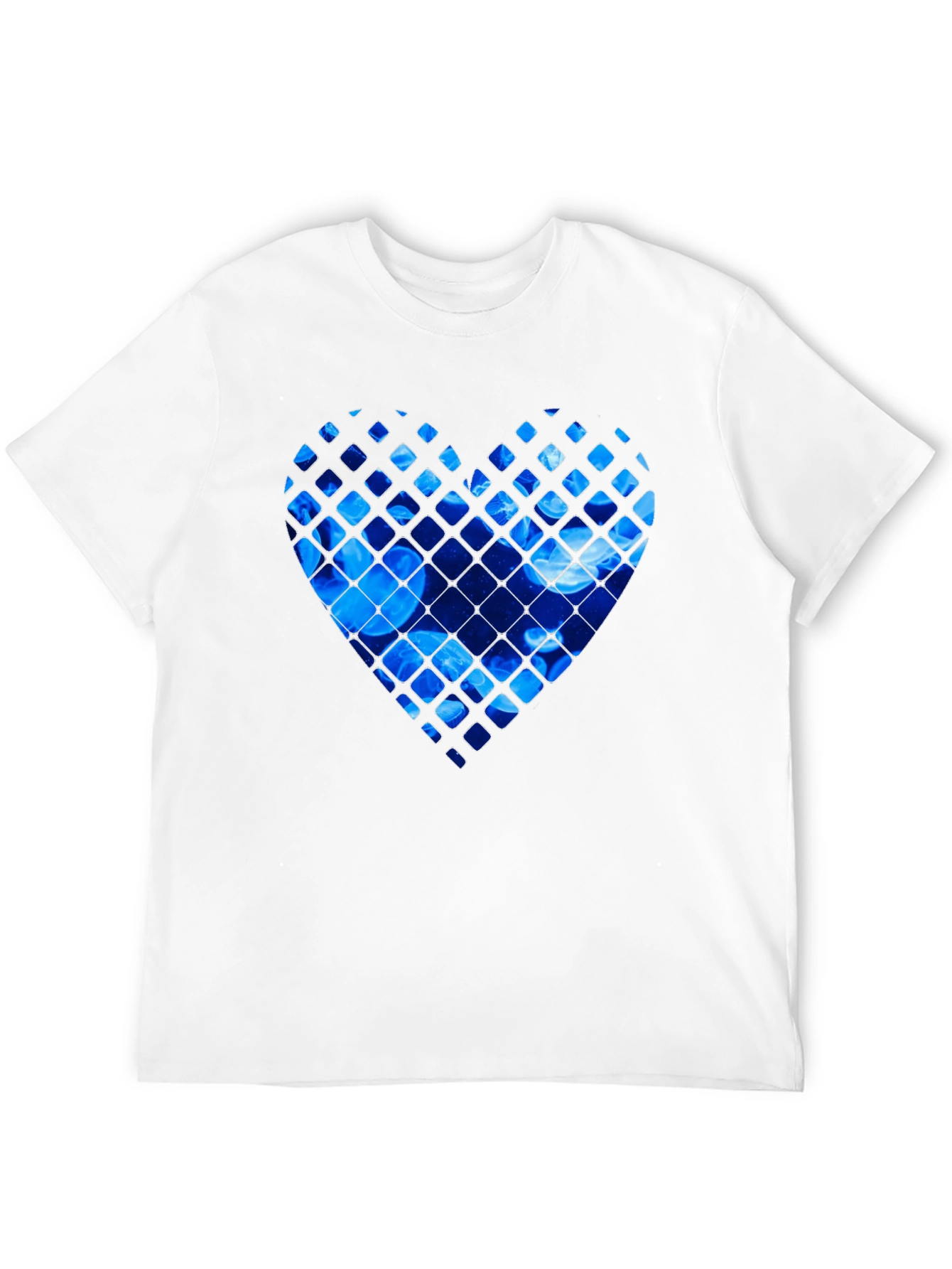 Black Blue Jellyfish Heart Graphic Black T-Shirt view 12