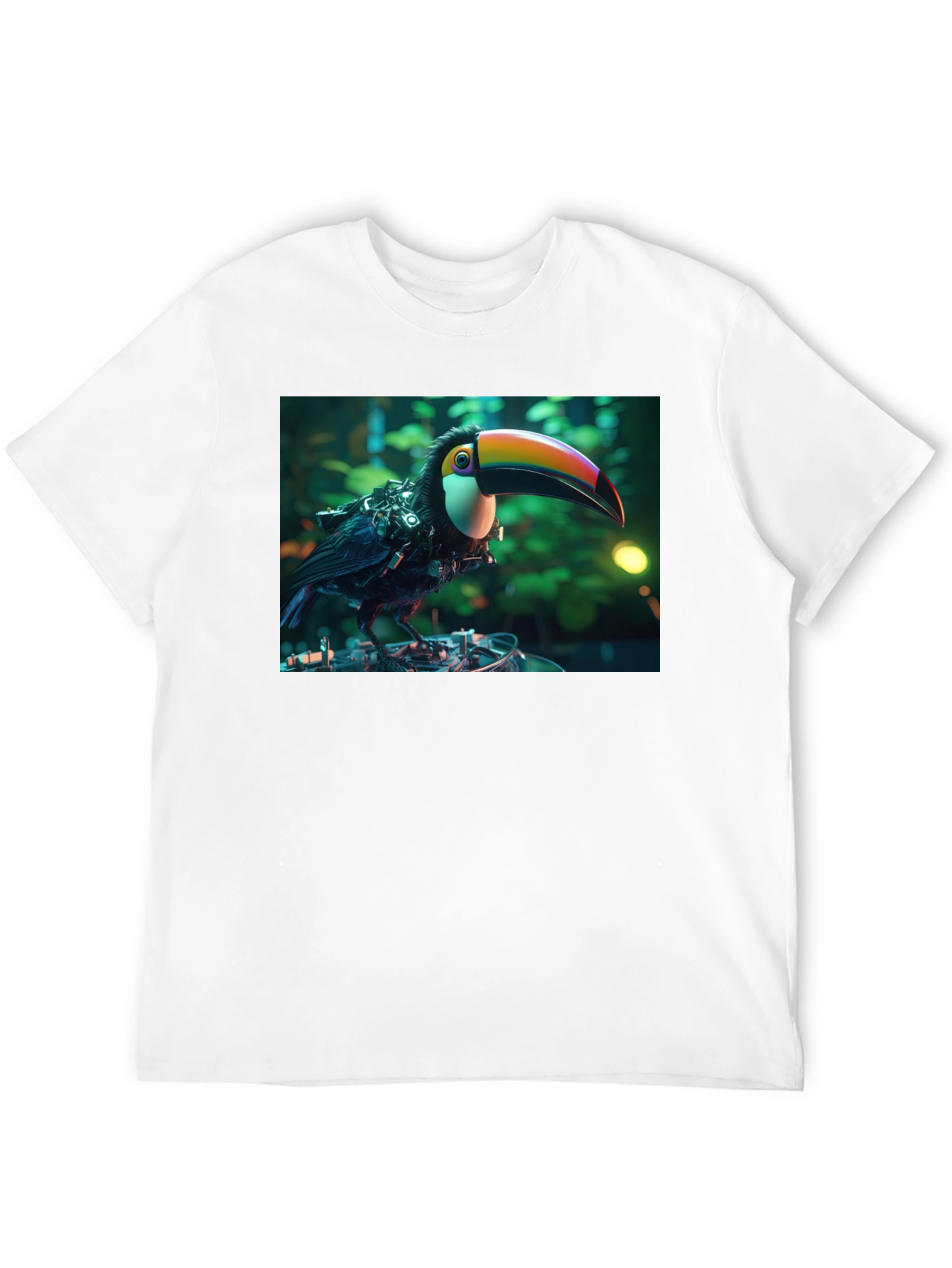 Black Cyber Toucan T-Shirt - Unique Graphic Print view 12