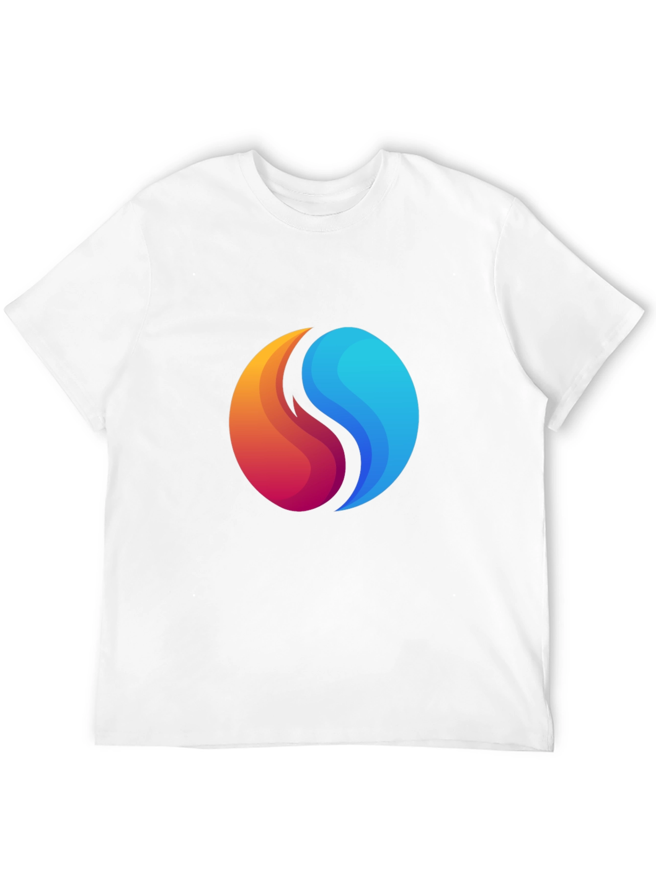 Black Yin Yang Fire and Water Graphic Black T-Shirt view 12