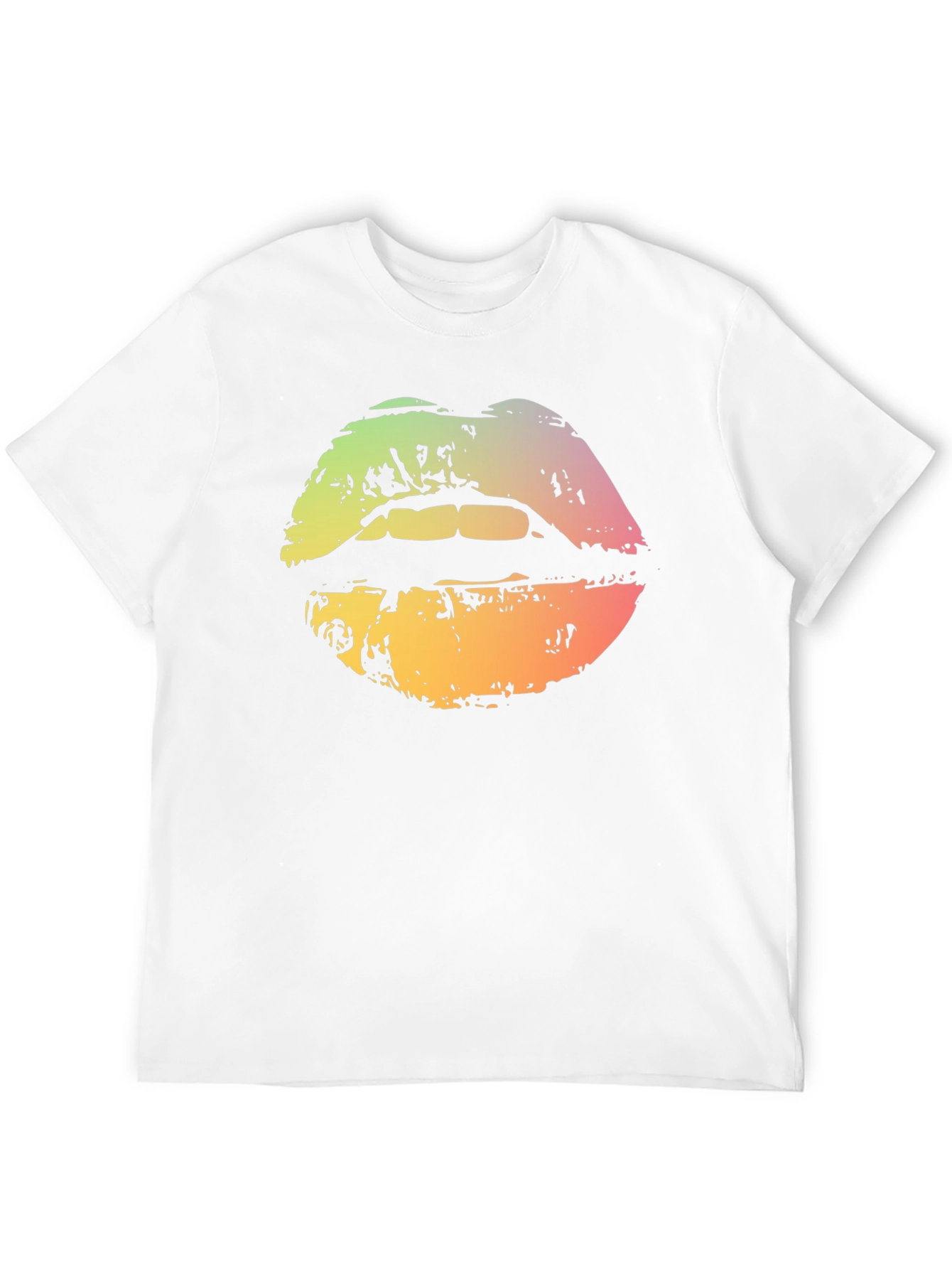 Black Rainbow Lips Graphic T-Shirt - Unisex Cotton Tee view 12