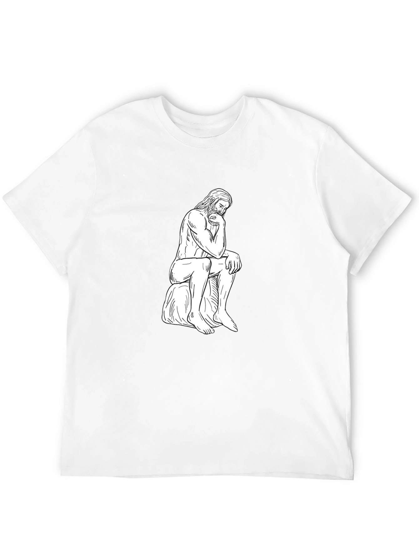 Black The Thinker Graphic Tee - Black Cotton Casual Shirt view 12