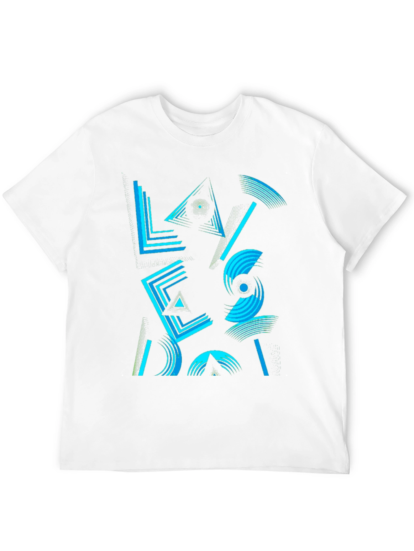 Black Geometric Graphic Print Men's Black T-Shirt view 12