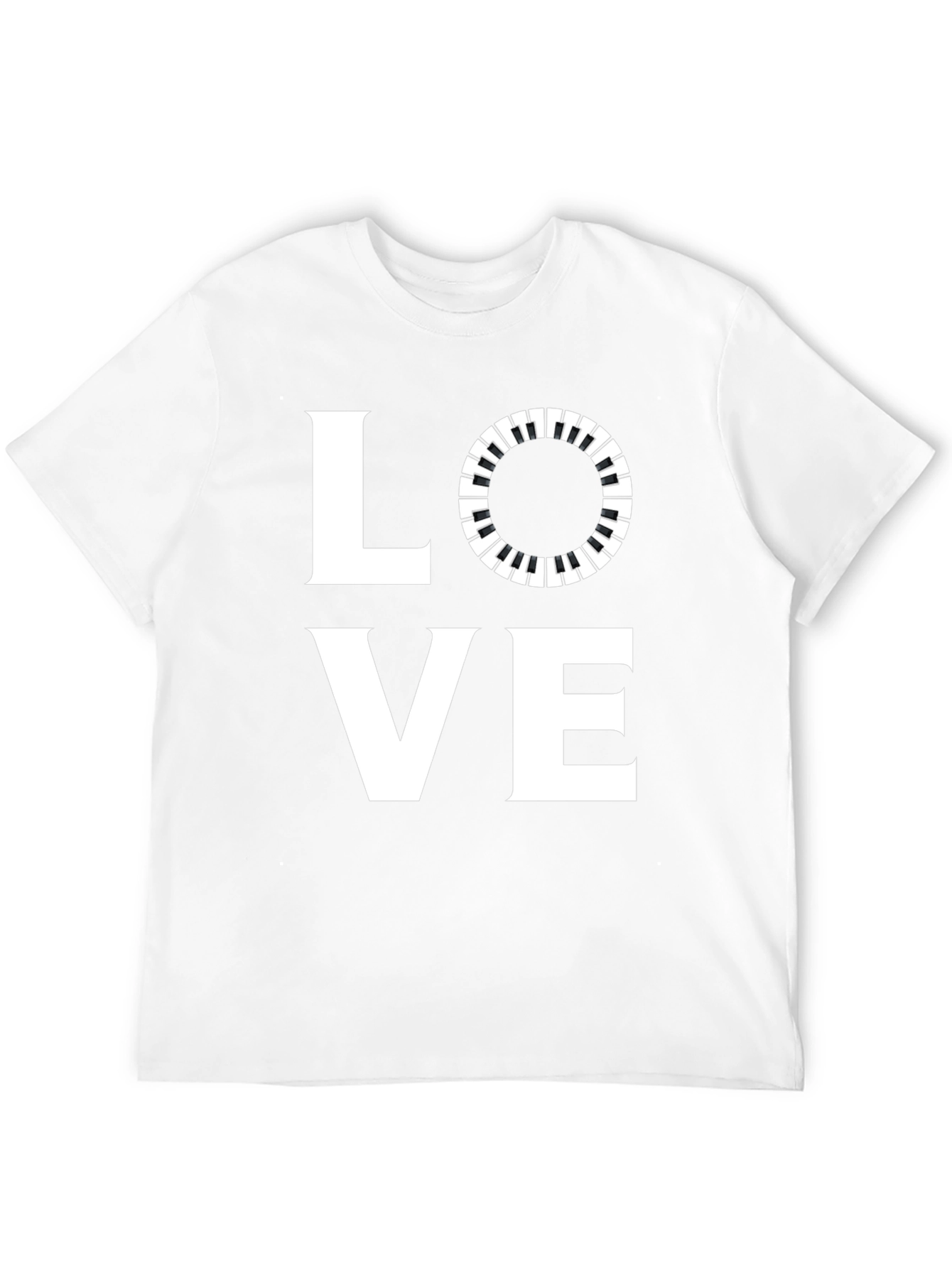 Black Love Music T-Shirt - Piano Keys Design view 12