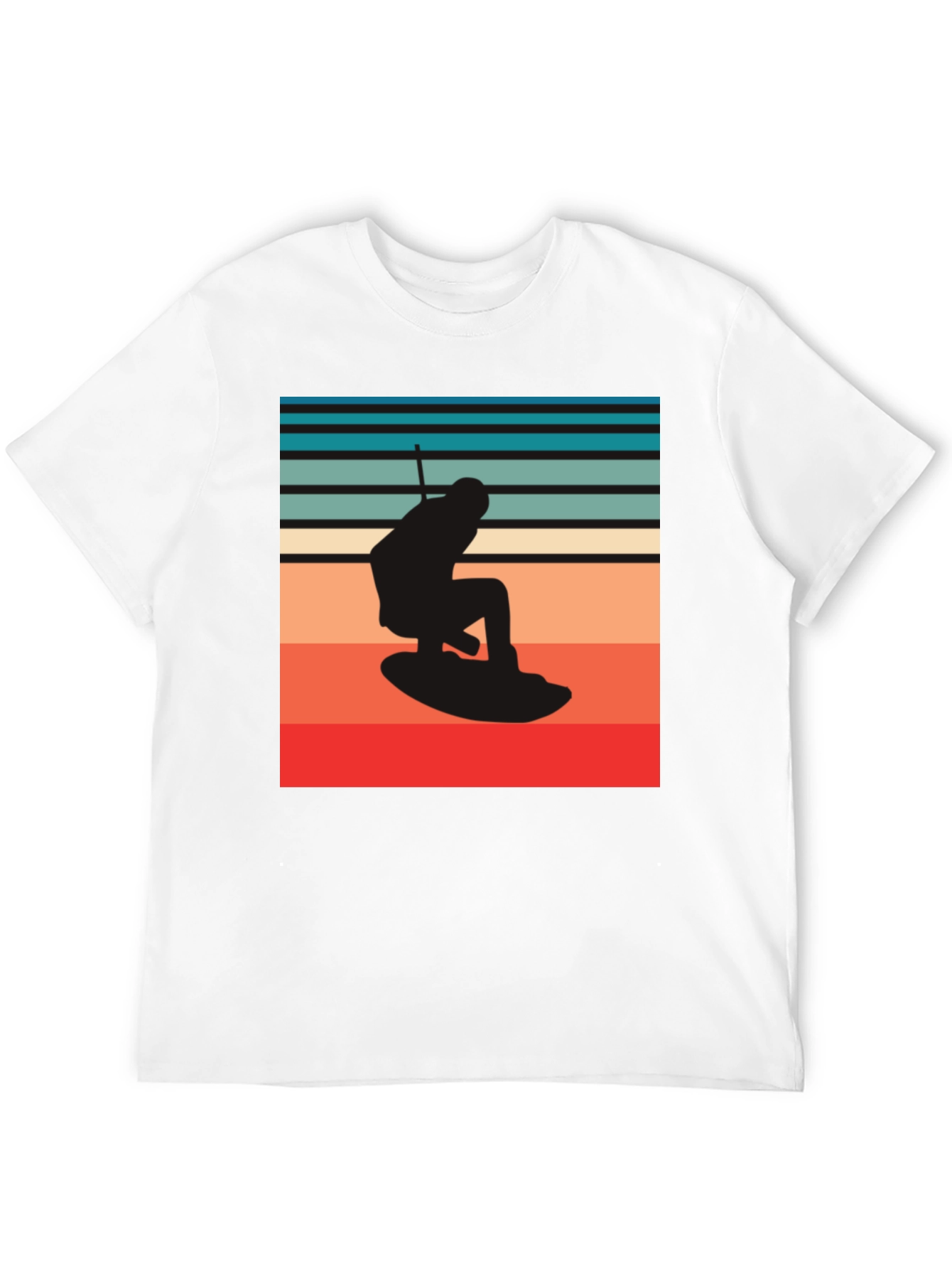 Black Retro Wakeboarding Graphic Tee - Black view 12