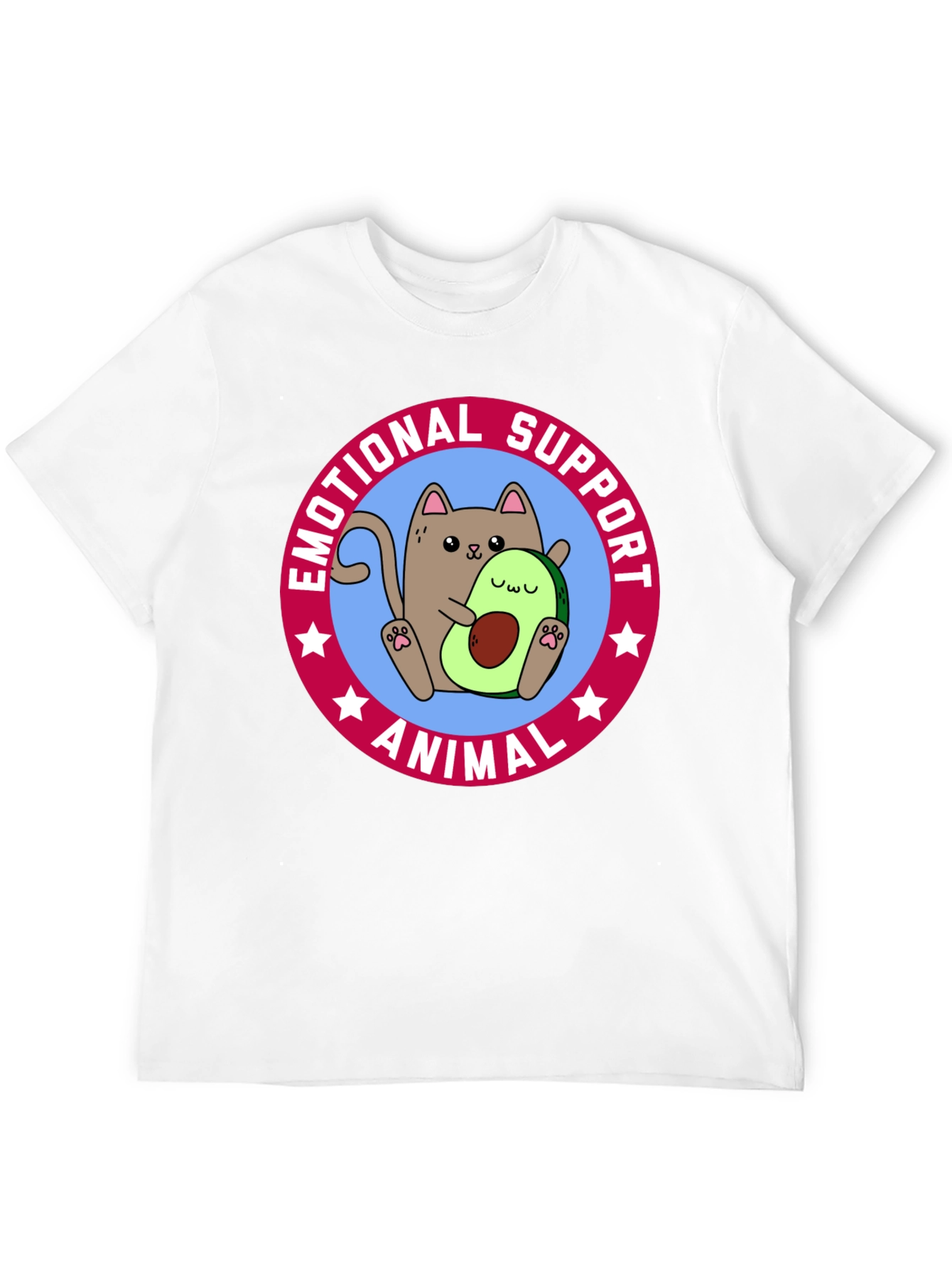 Black Emotional Support Animal T-Shirt - Cat & Avocado view 12