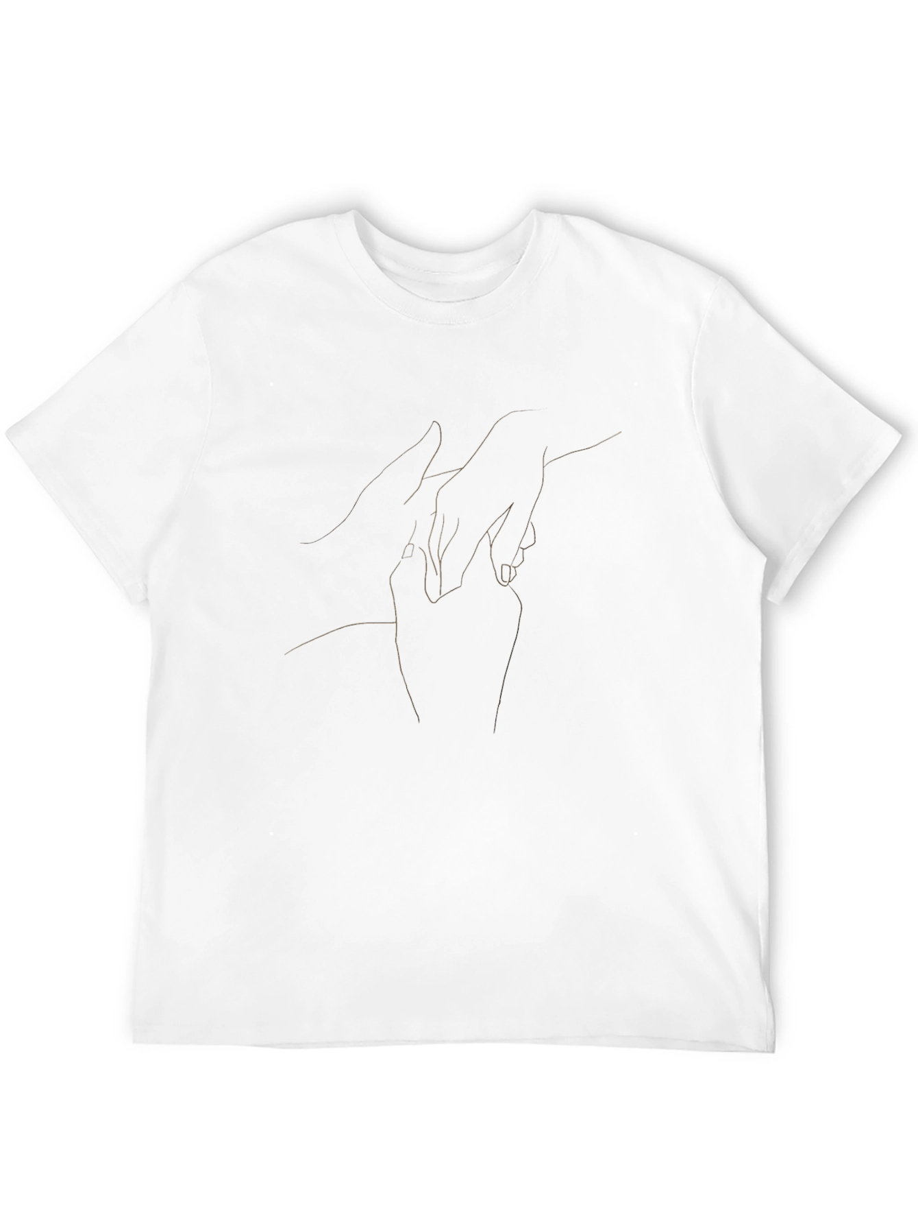 Black Minimalist Hand Line Art Black T-Shirt view 12